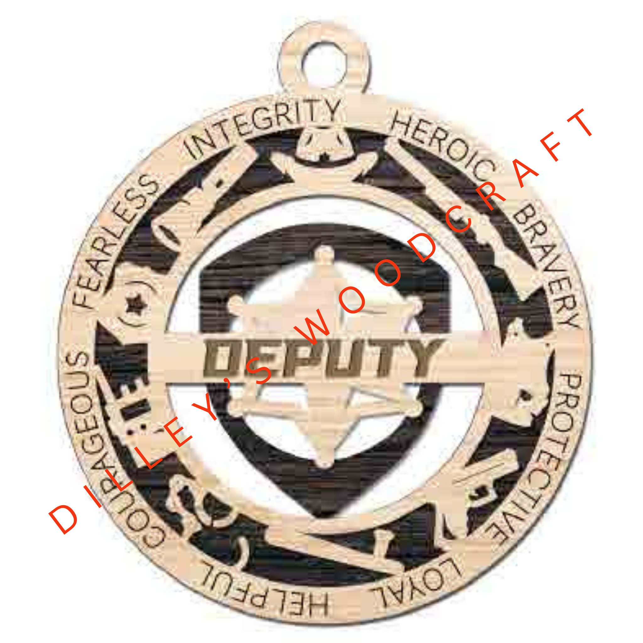 First Responder Ornament - 6-Star Deputy (Double Layer)