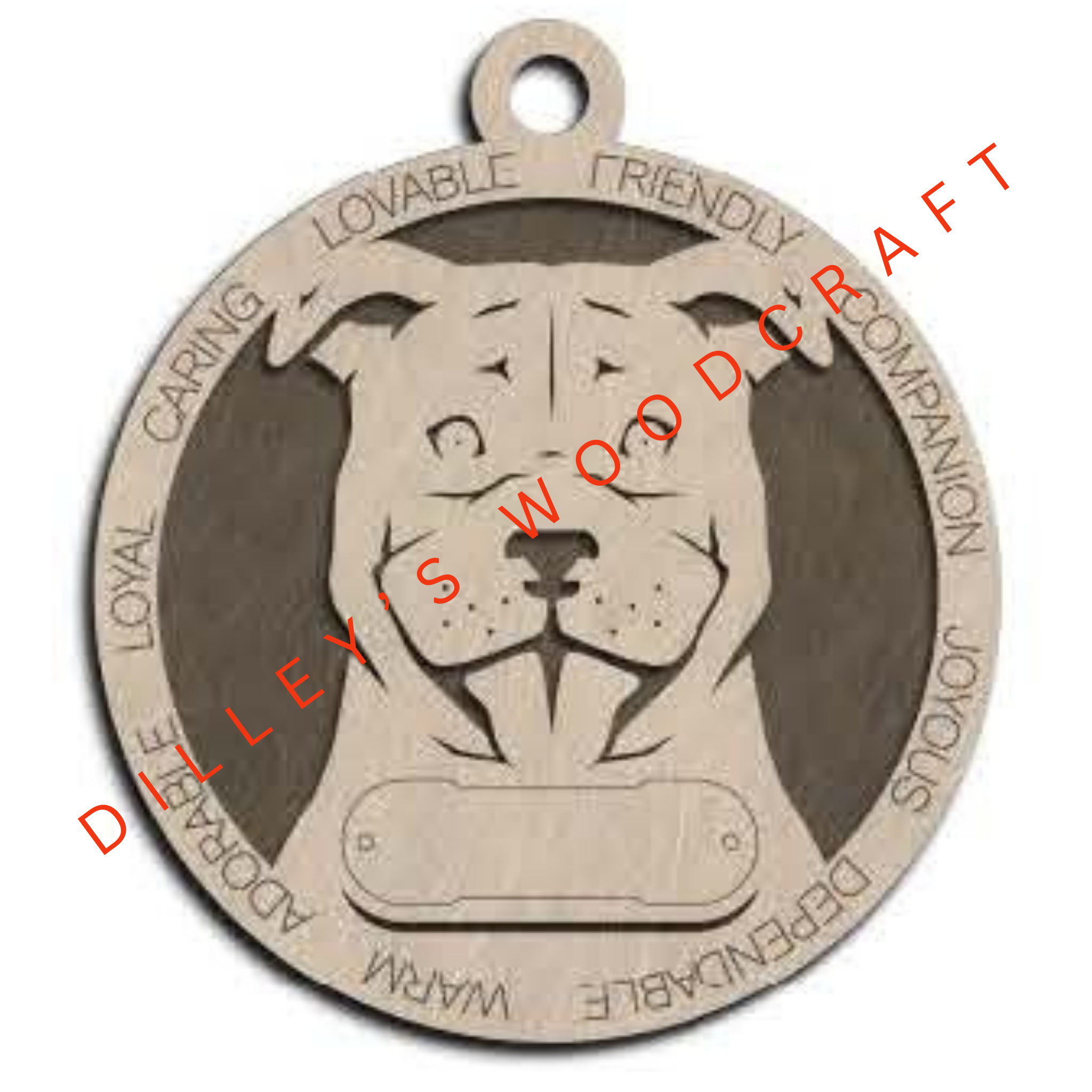 Dog Ornament Friendly (Plain Background) - Staffordshire Bull Terrier