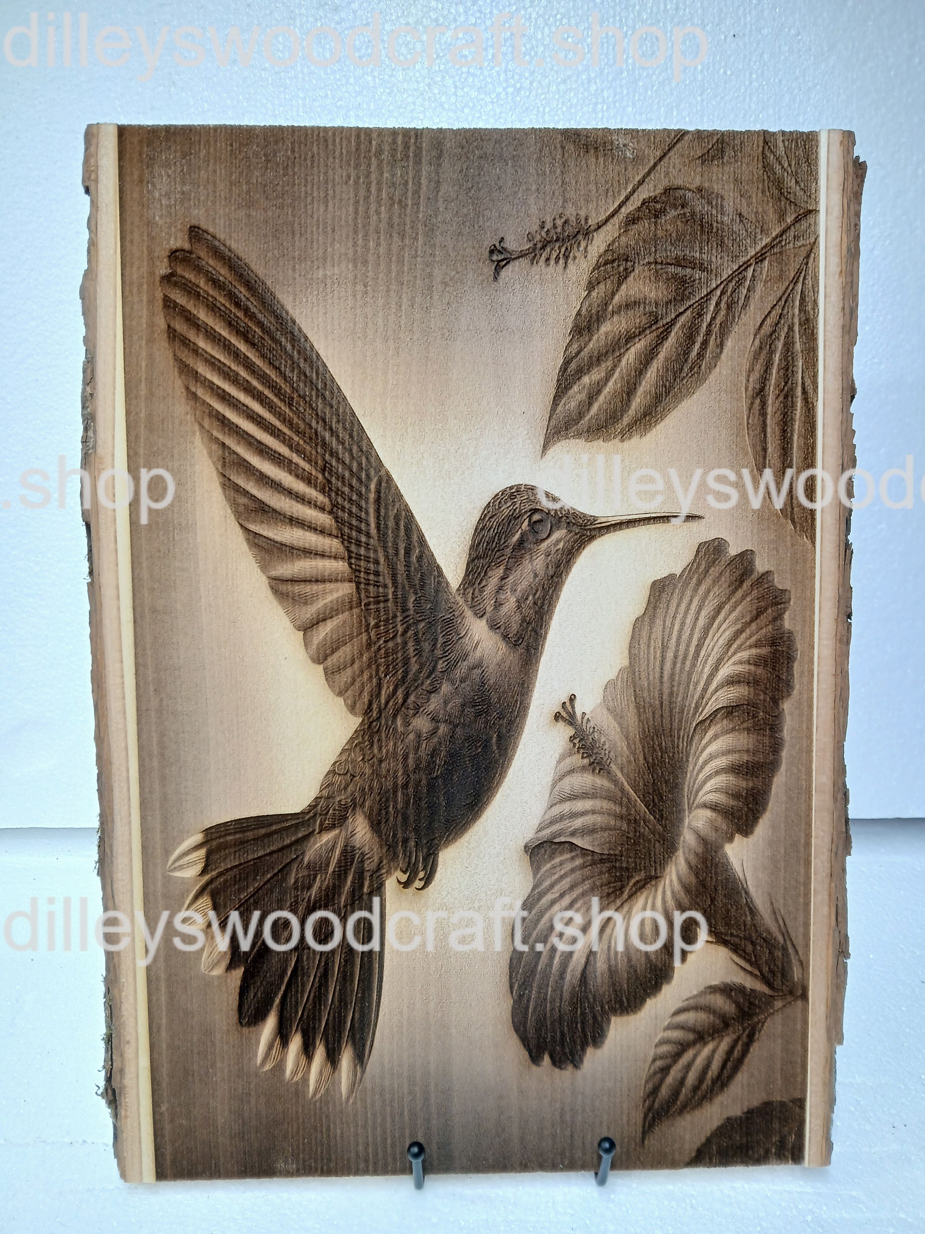 Hummingbird with a Flower Engraving Board