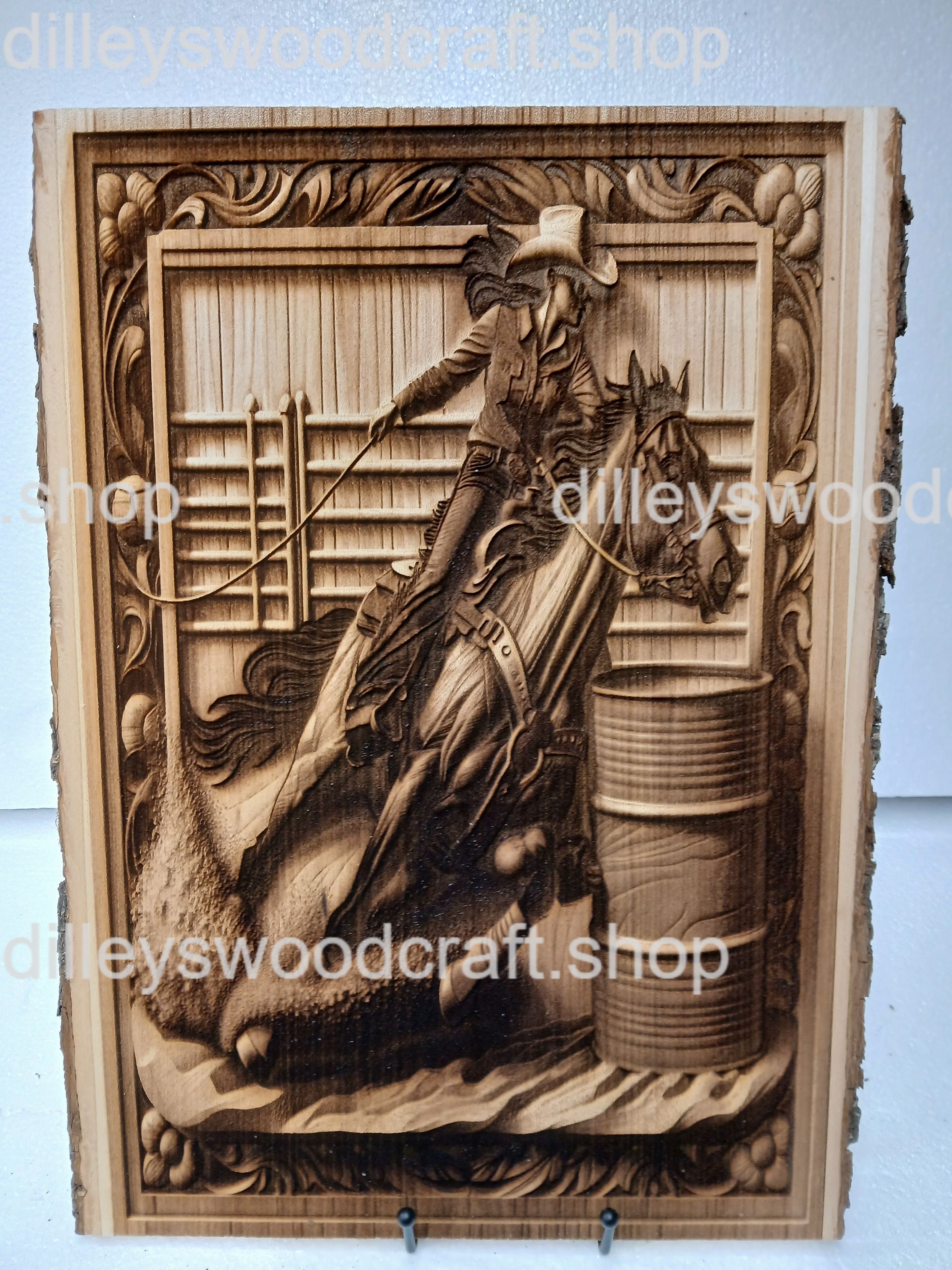 Barrel Racing Engraving