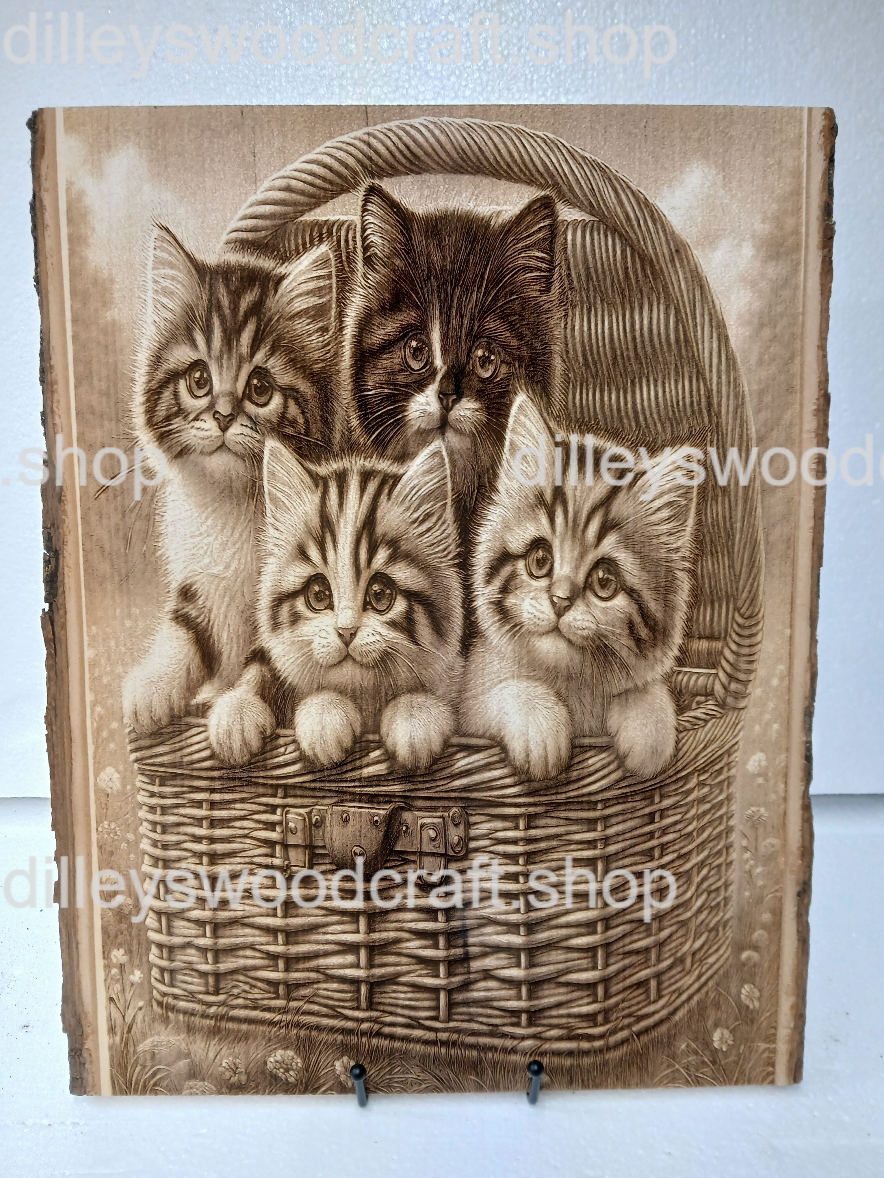 Basket of Kittens Engraving Board