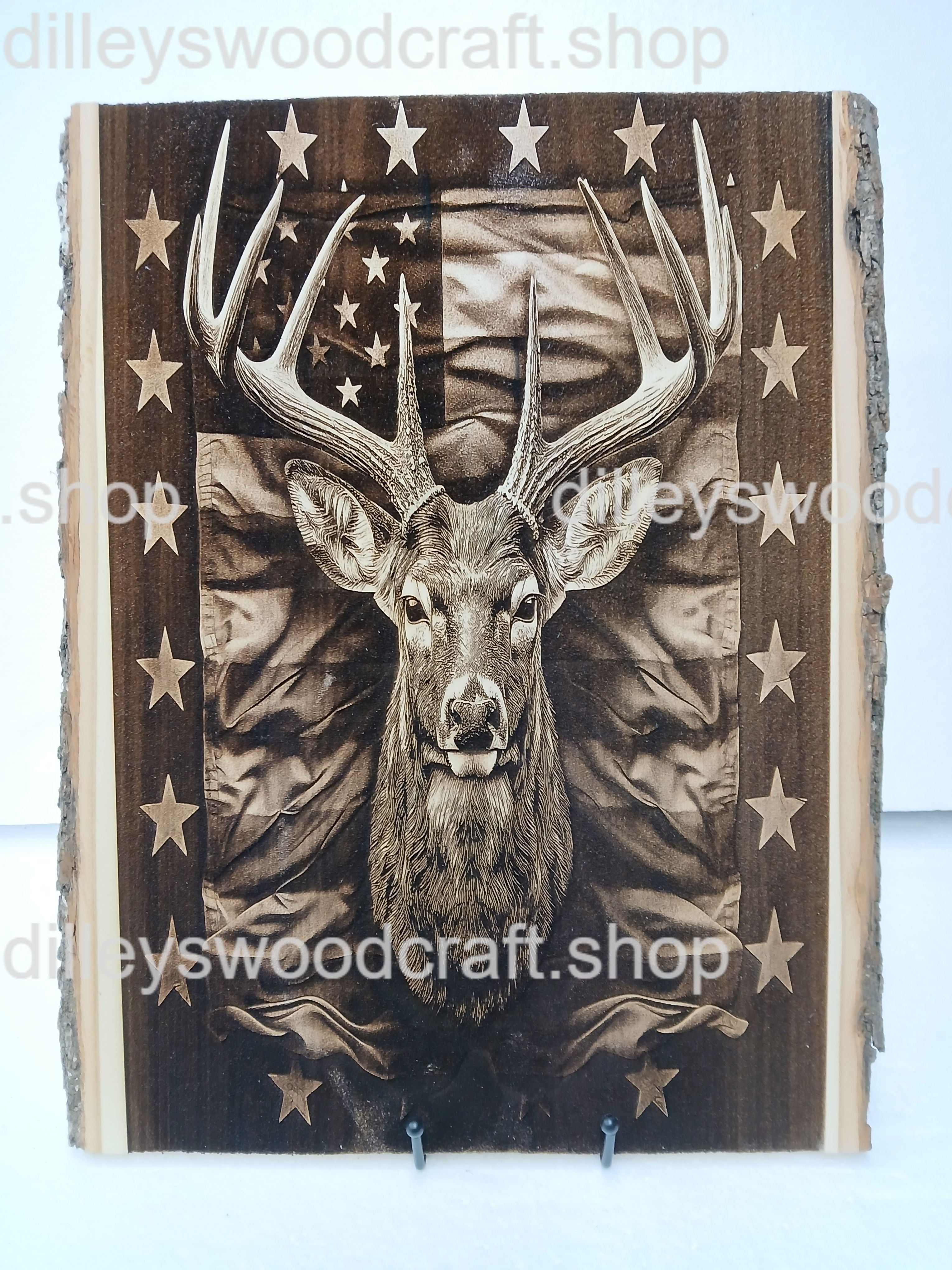Deer Flag with a Border Engraving Board