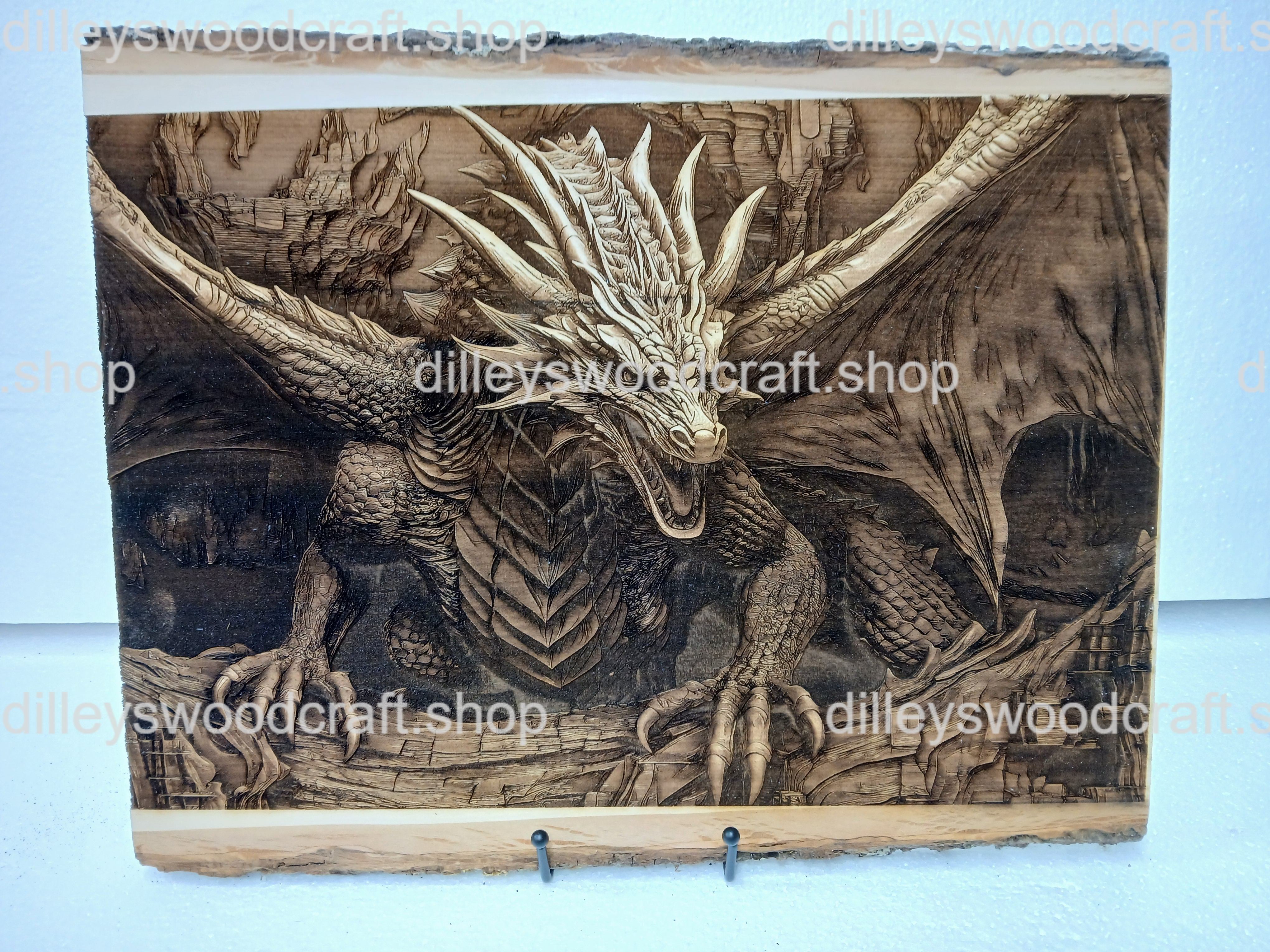 Dragon Up Close Engraved Board