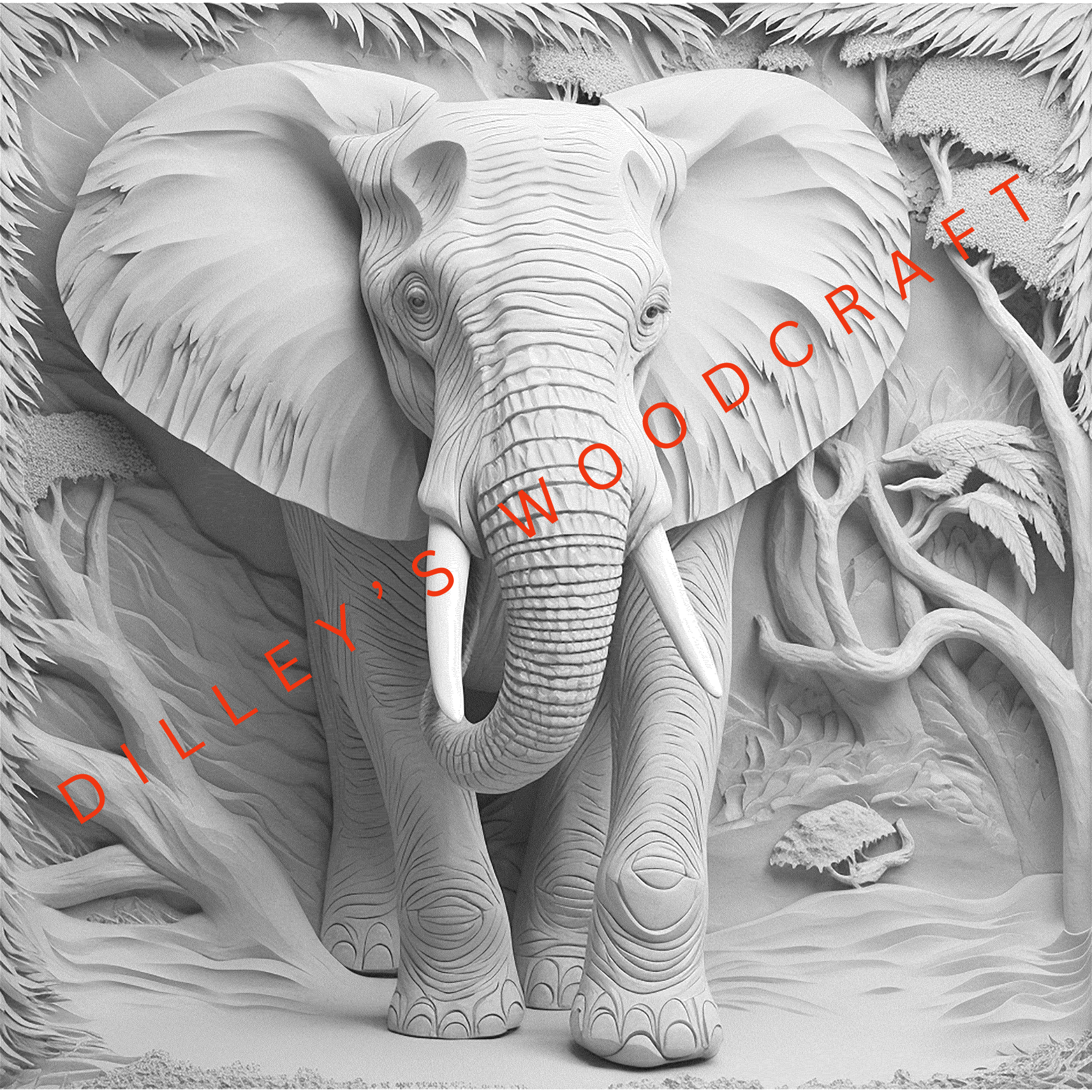 Singular Elephant Engraving Board