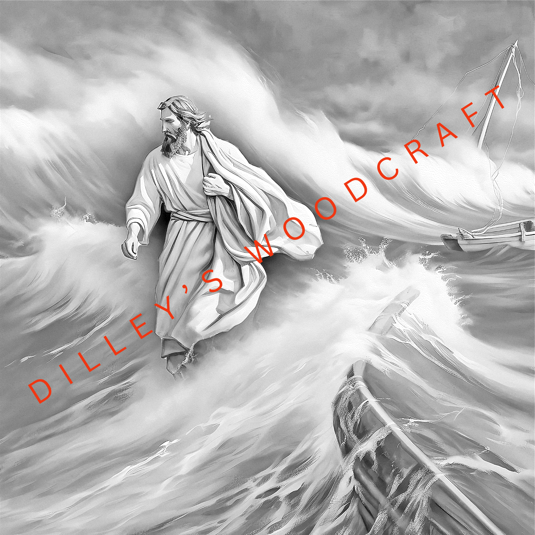Jesus Walking on Water Engraving Board