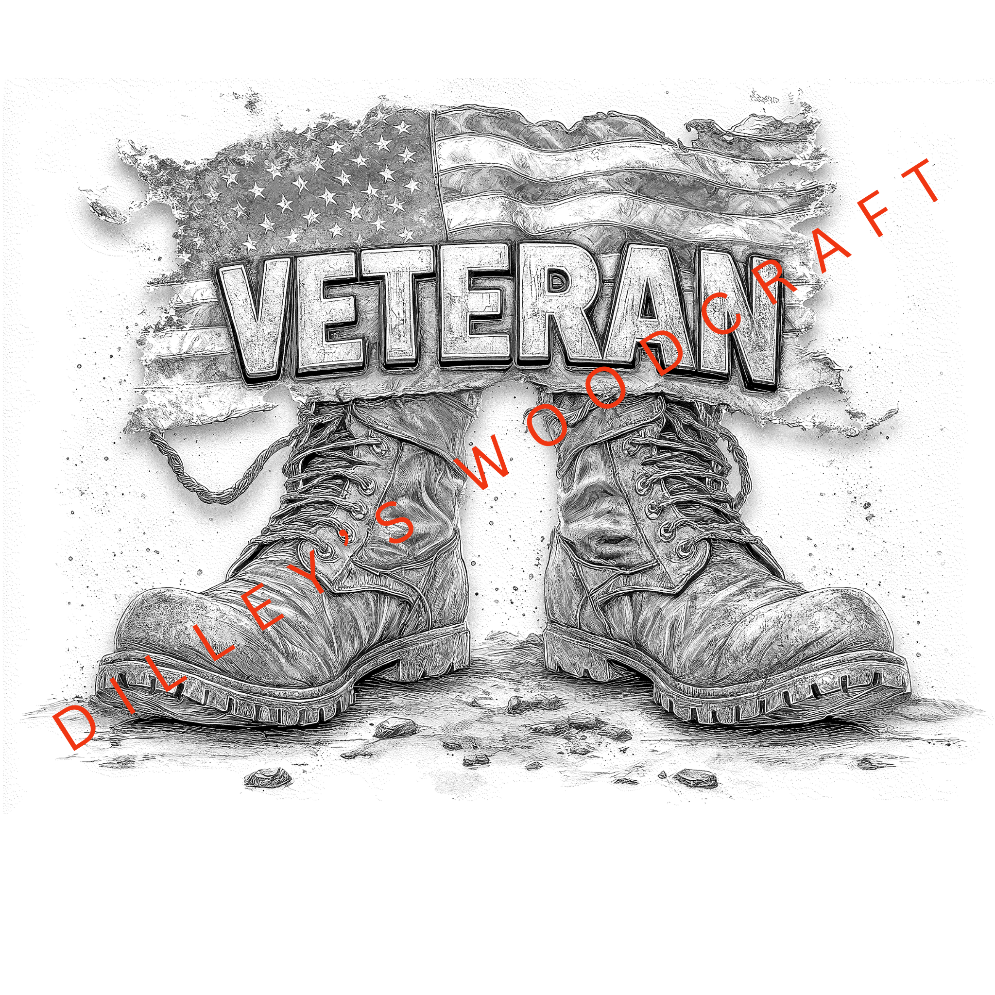 Veteran with Boots Engraving Board