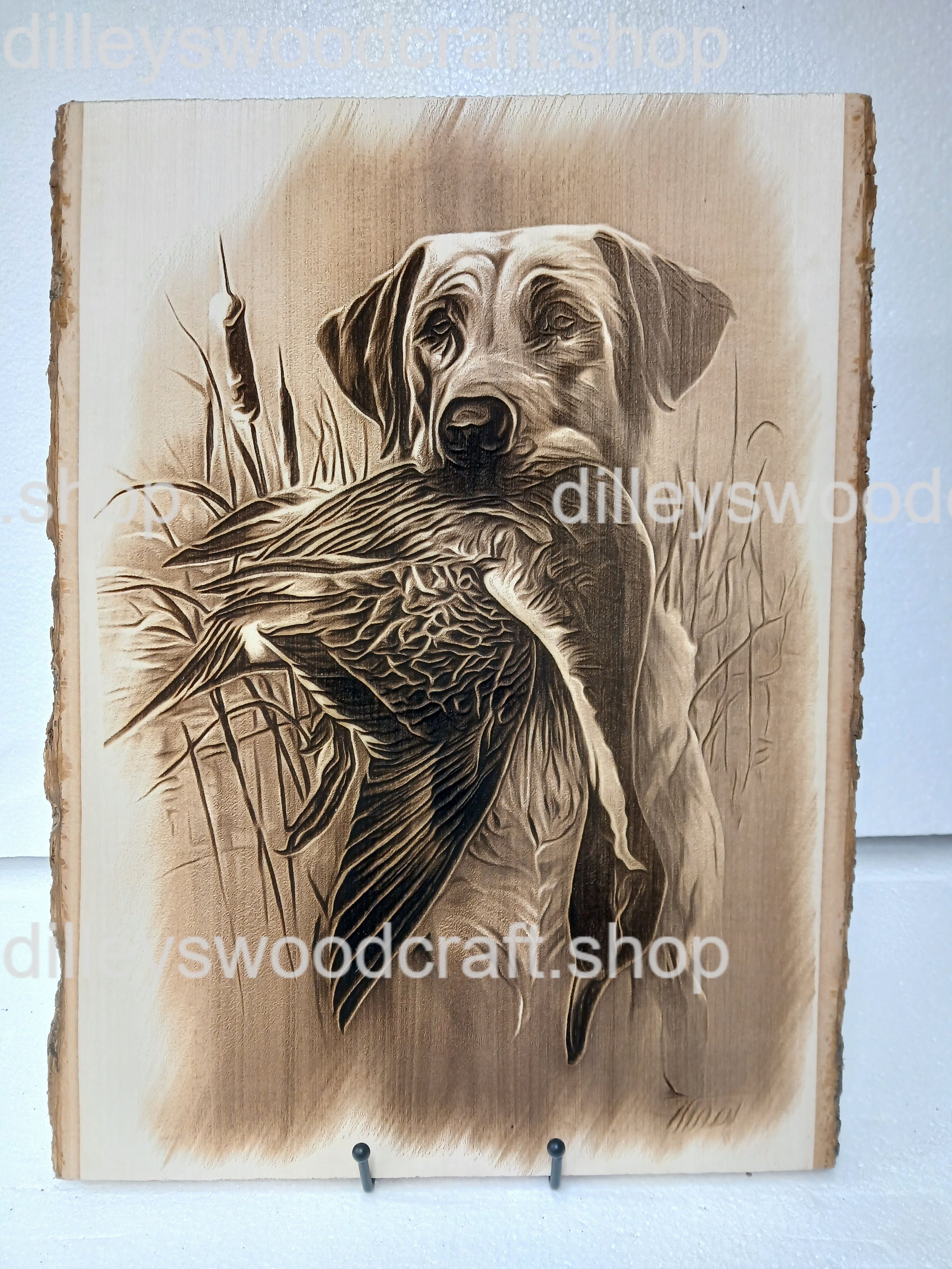 Lab with a Duck in Mouth Engraving Board