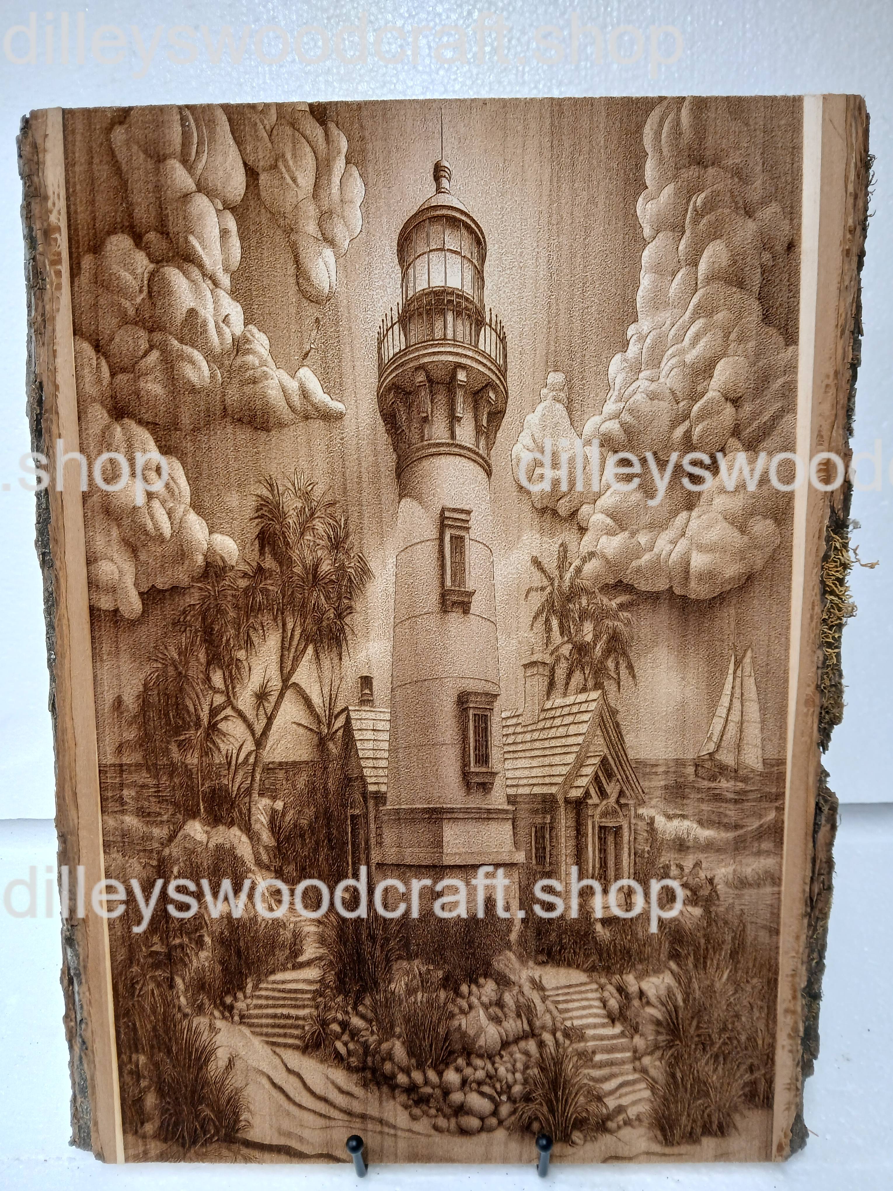 Lighthouse Seascape Engraving