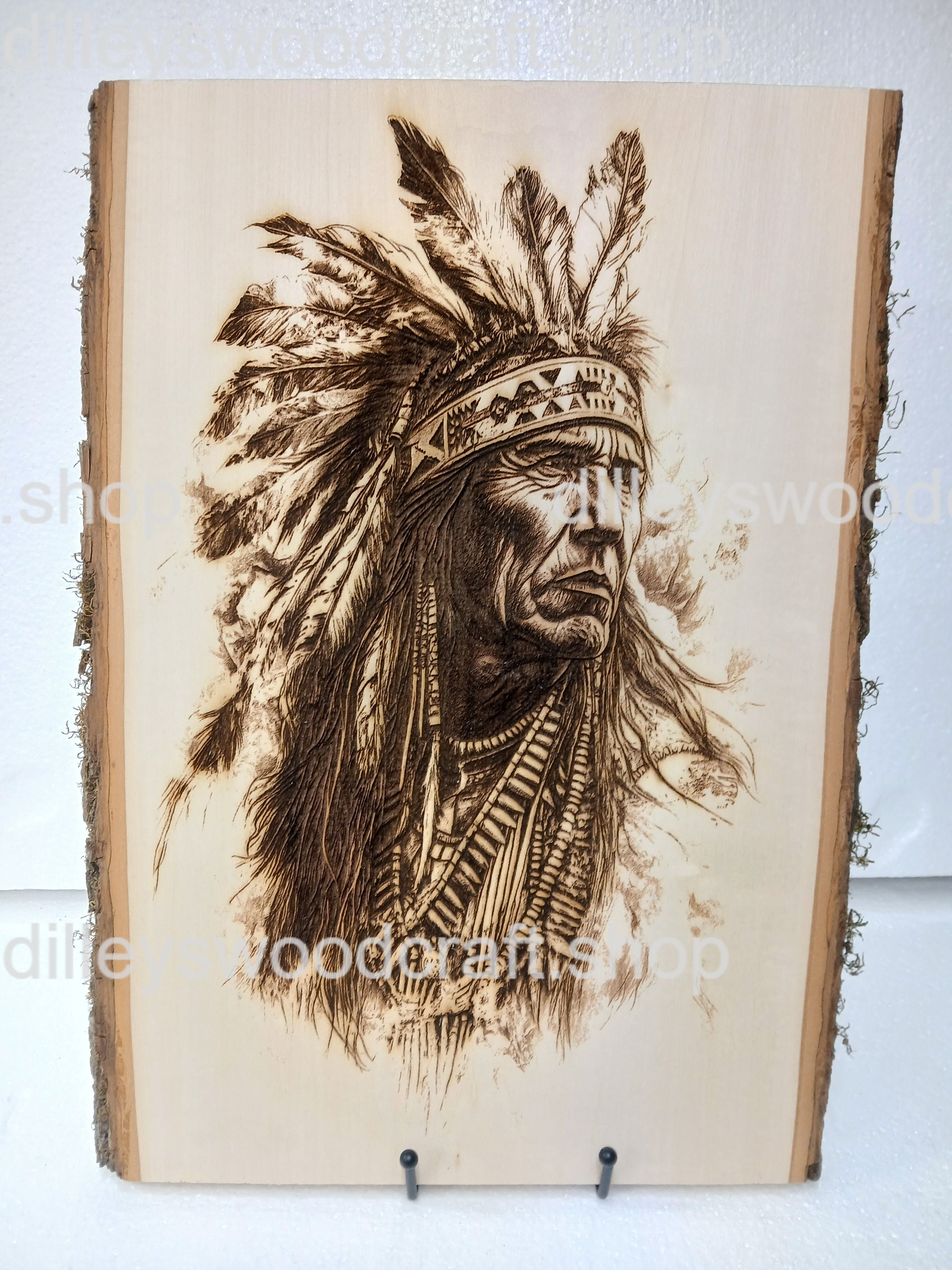 Native American Chief Engraving