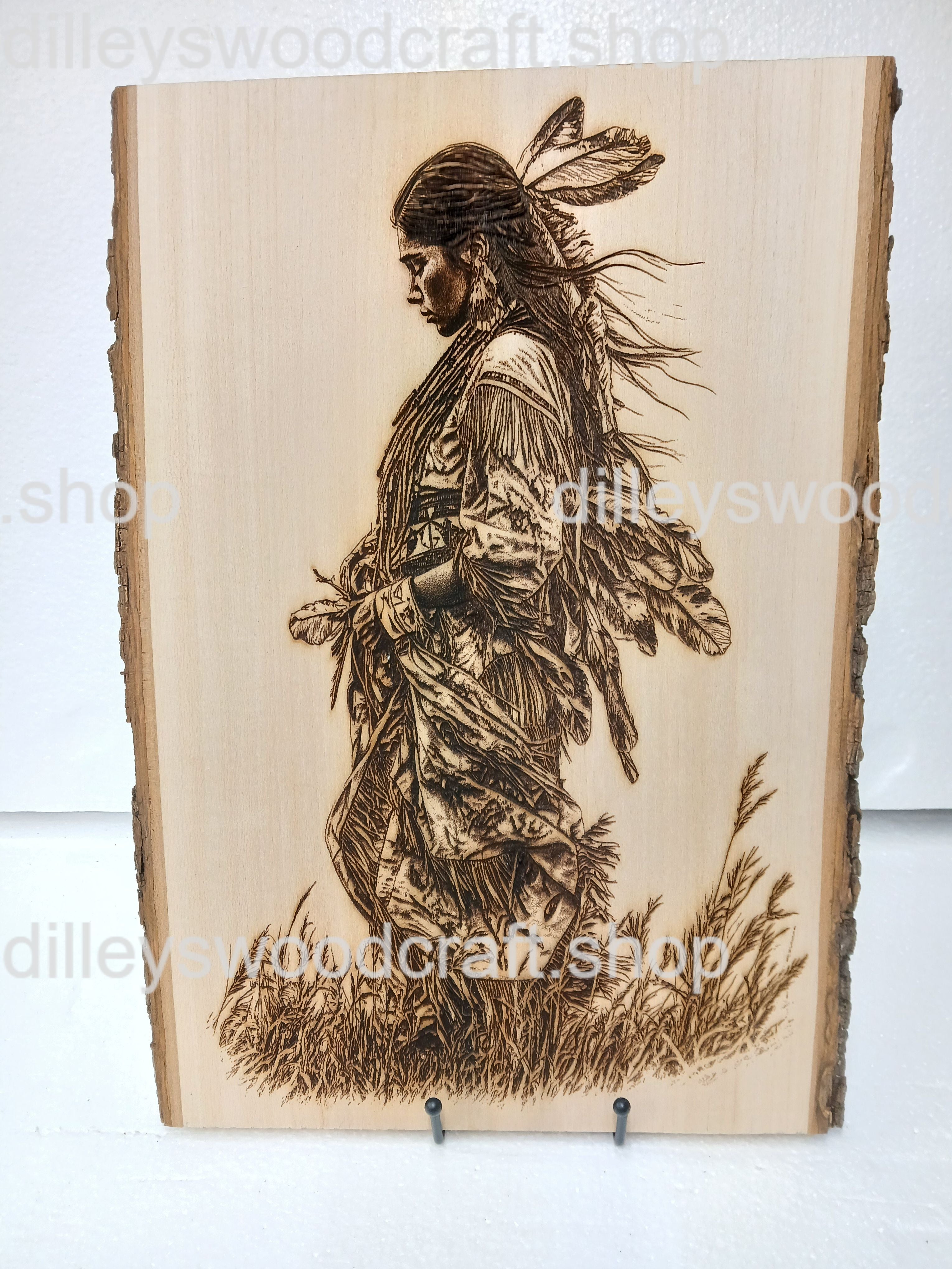 Native American Woman Engraving