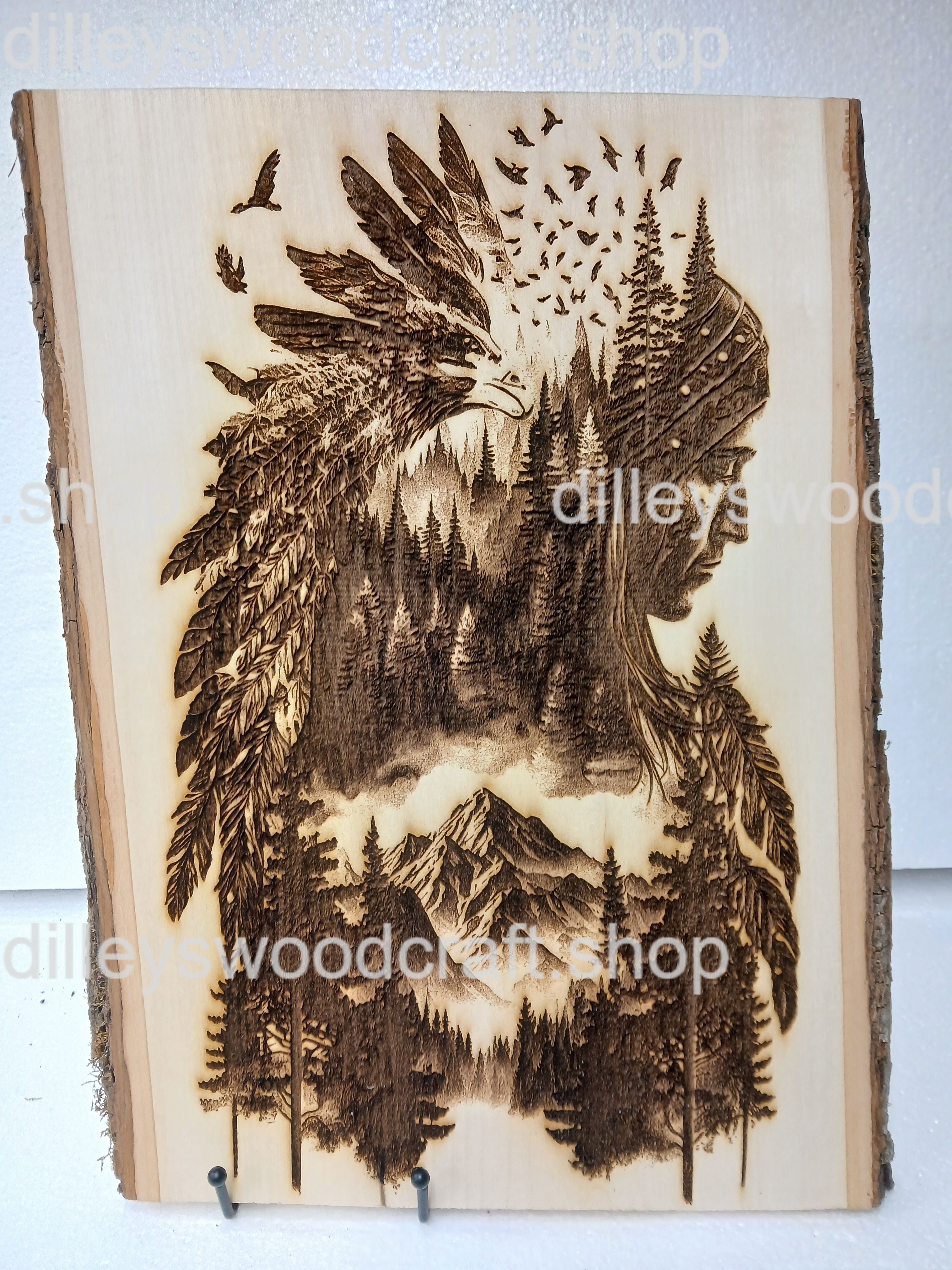 Native American Eagle Feather Engraving