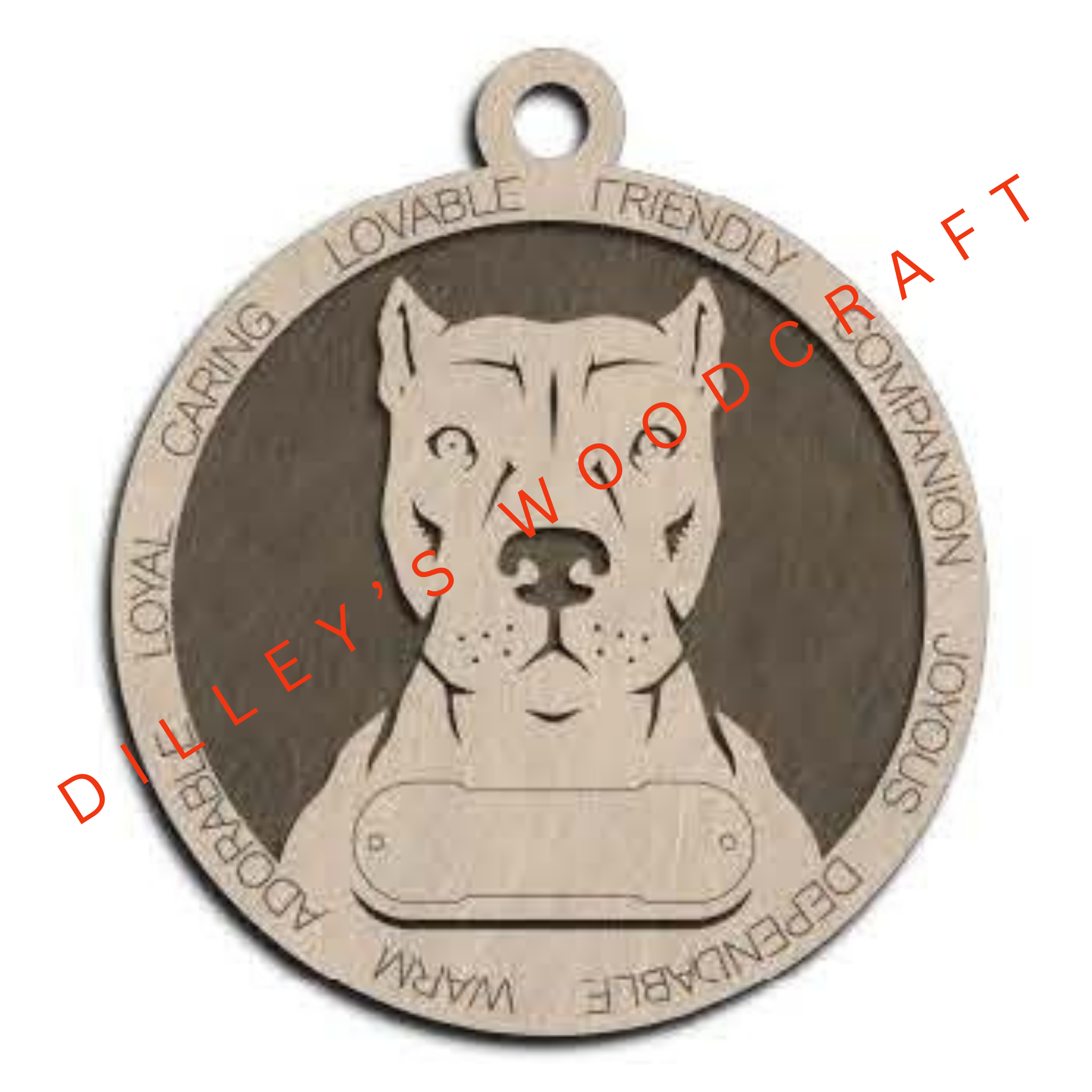 Dog Ornament Friendly (Plain Background) - APBT (Cropped)