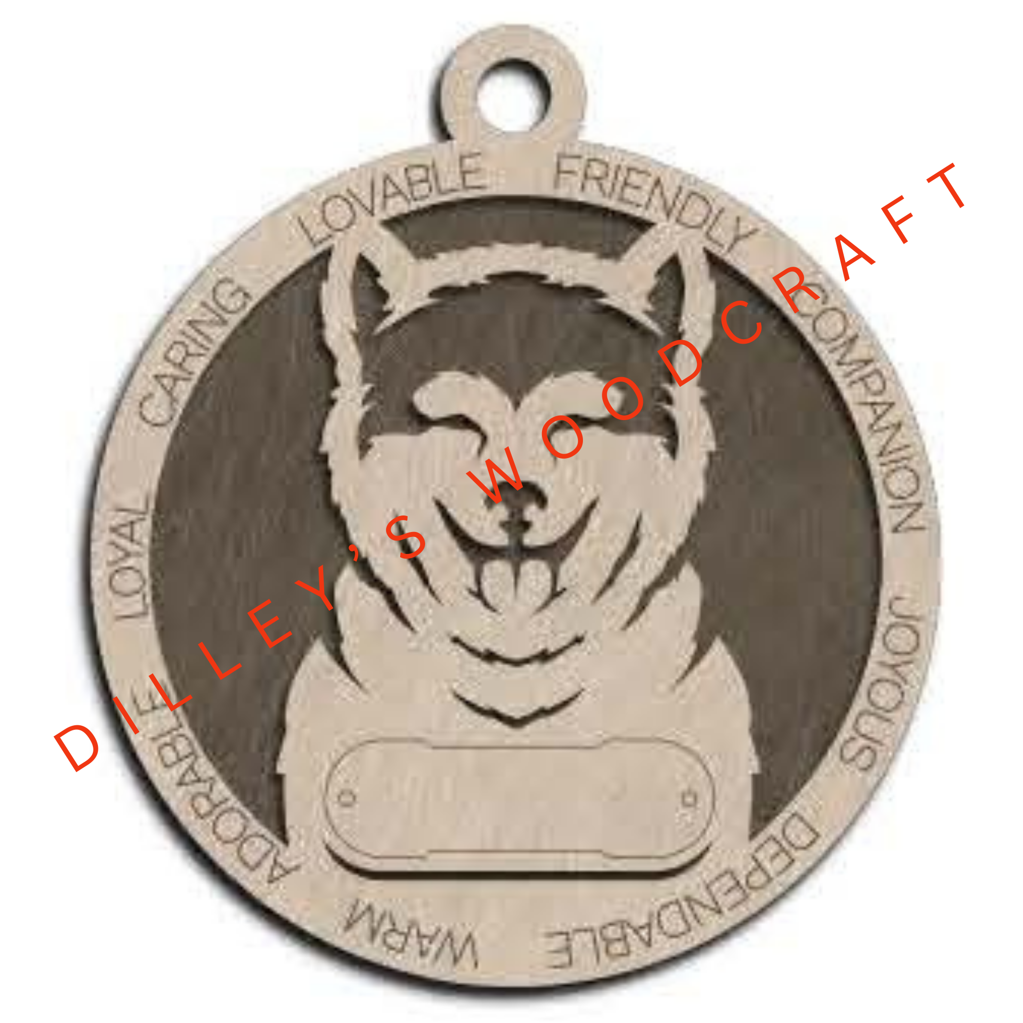 Dog Ornament Friendly (Plain Background) - Akita Inu