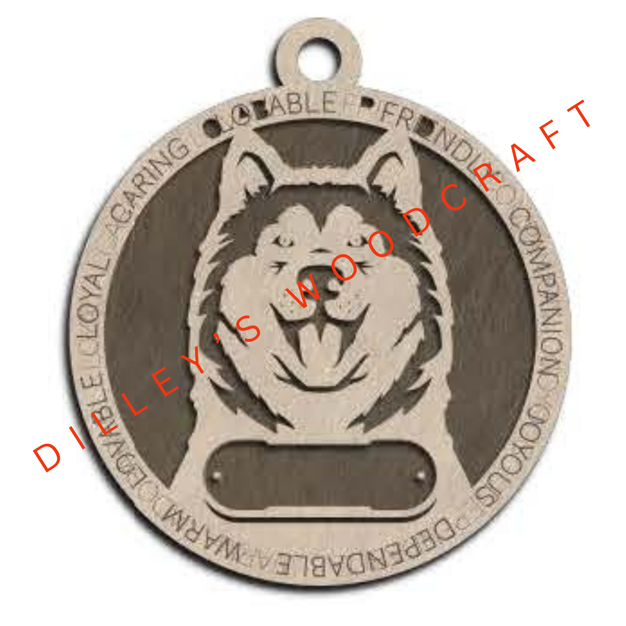 Dog Ornament Friendly (Plain Background) - Alaskan Malamute