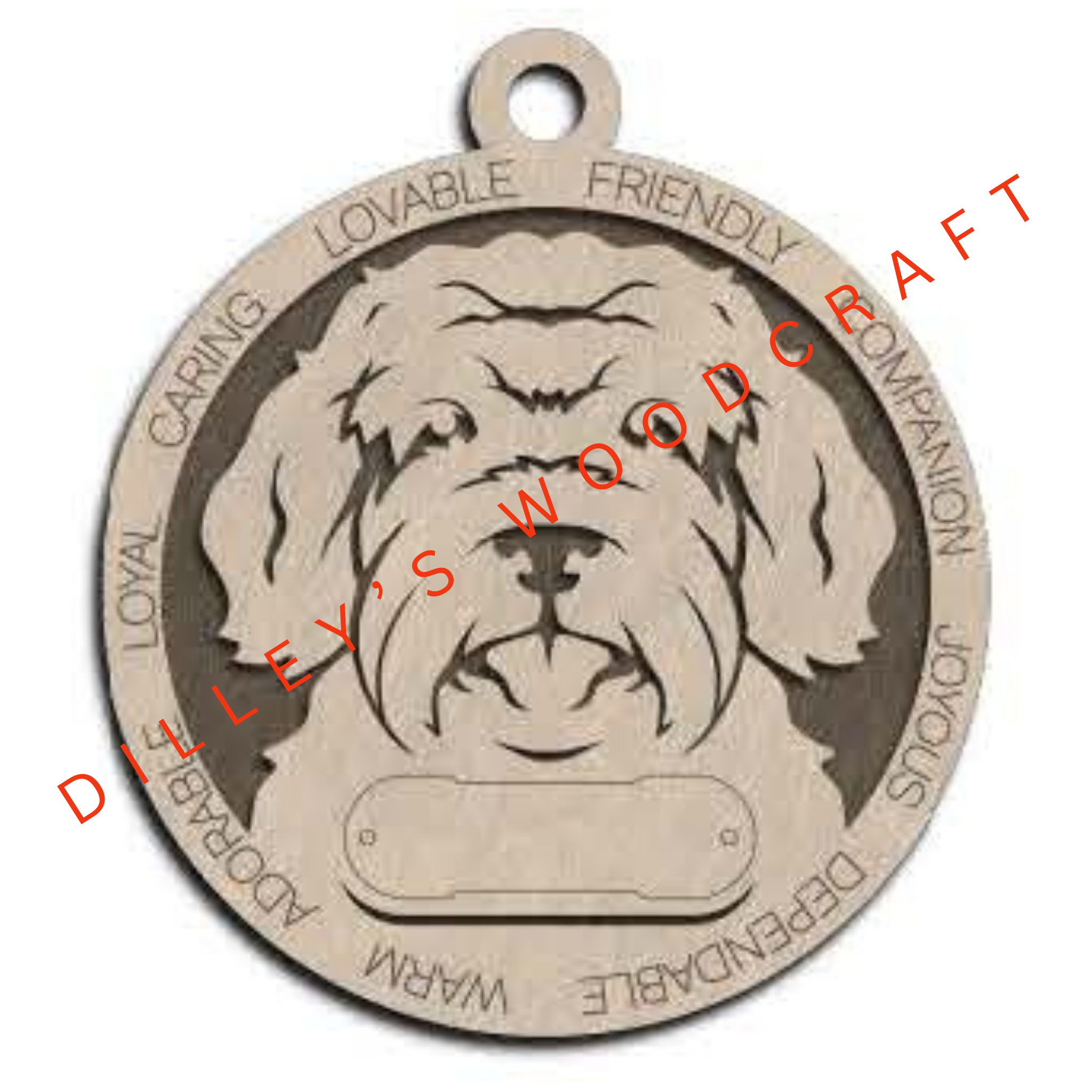 Dog Ornament Friendly (Plain Background) - Australian Doodle