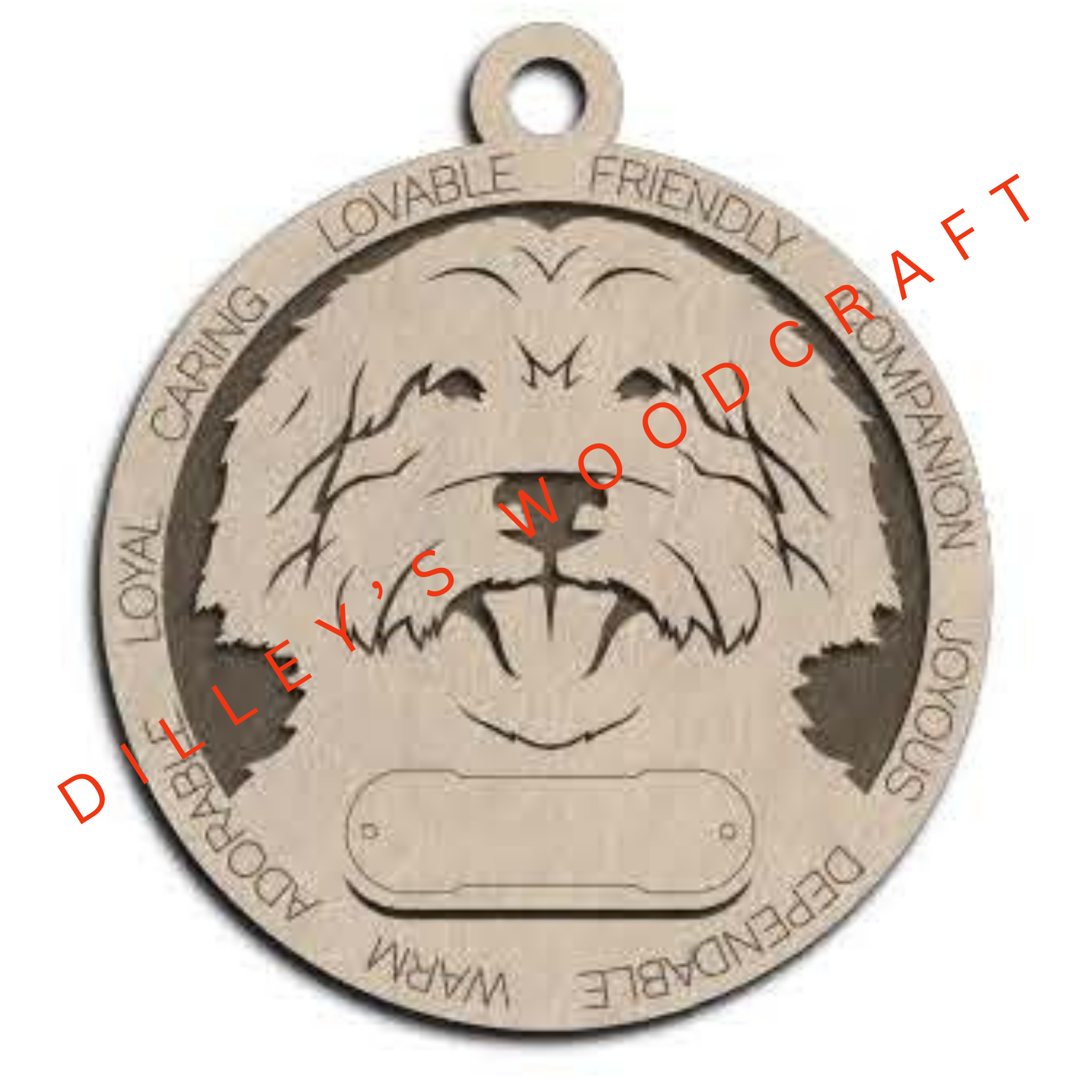 Dog Ornament Friendly (Plain Background) - Australian Labradoodle