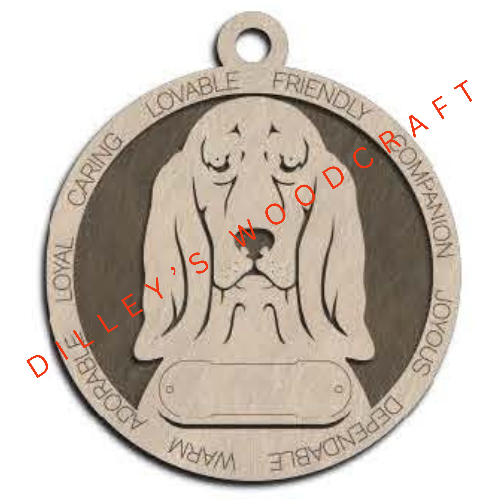 Dog Ornament Friendly (Plain Background) - Basset Hound