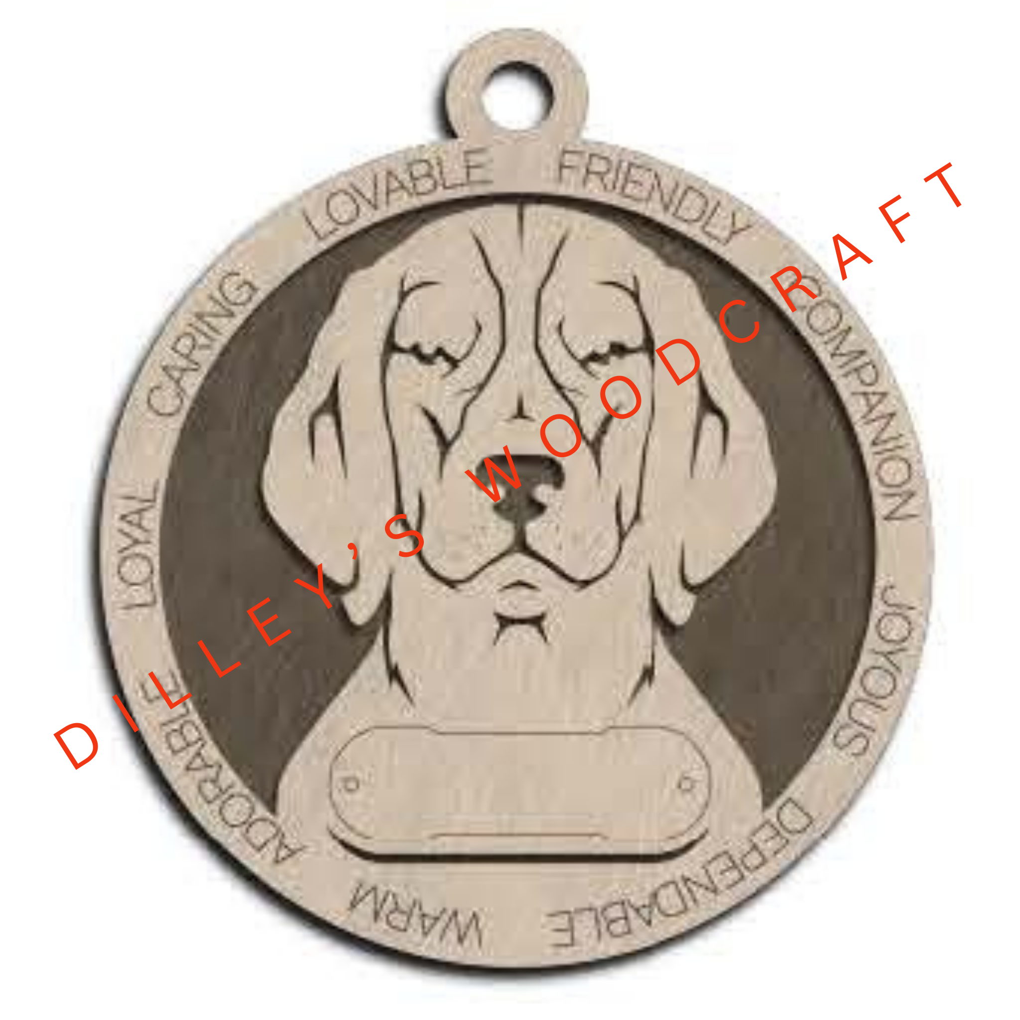 Dog Ornament Friendly (Plain Background) - Beagle