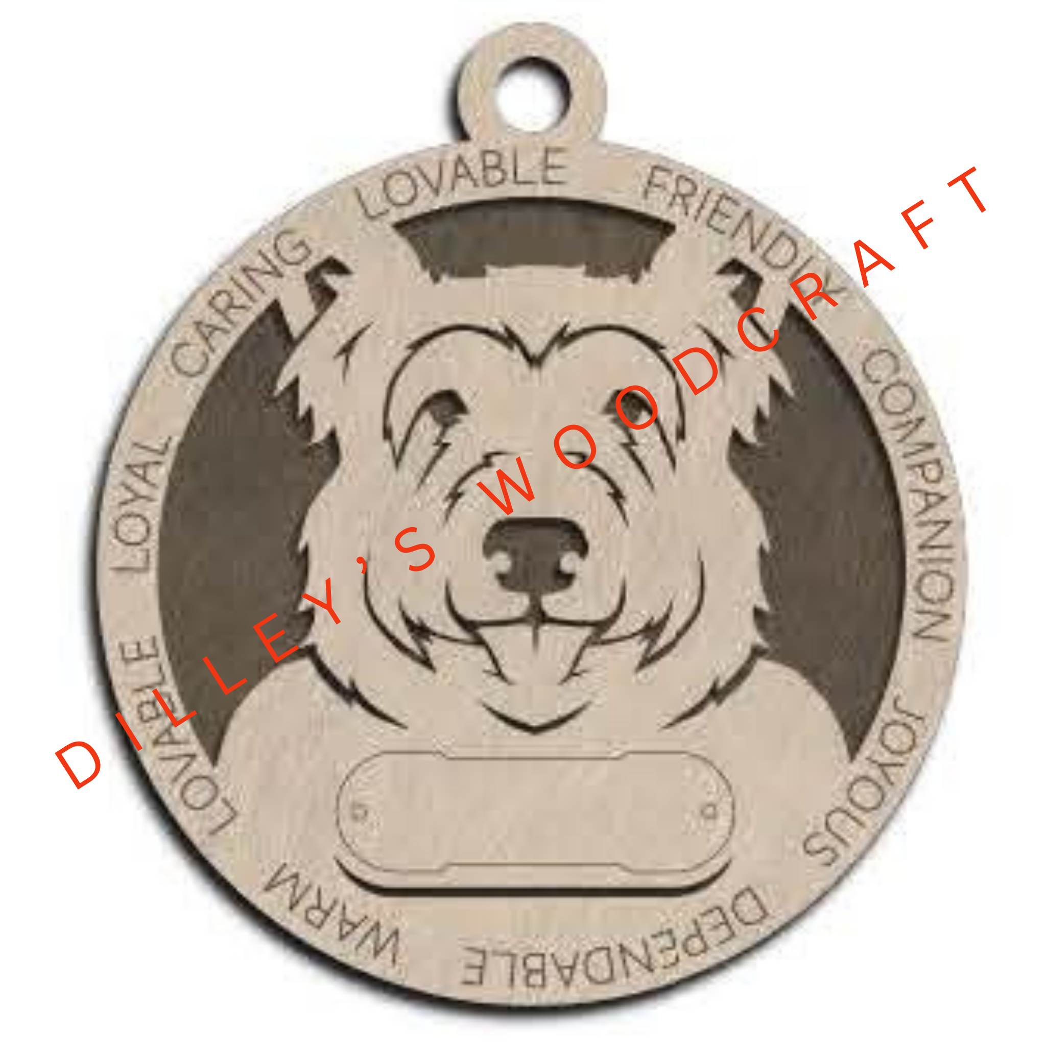 Dog Ornament Friendly (Plain Background) - Berger Picard