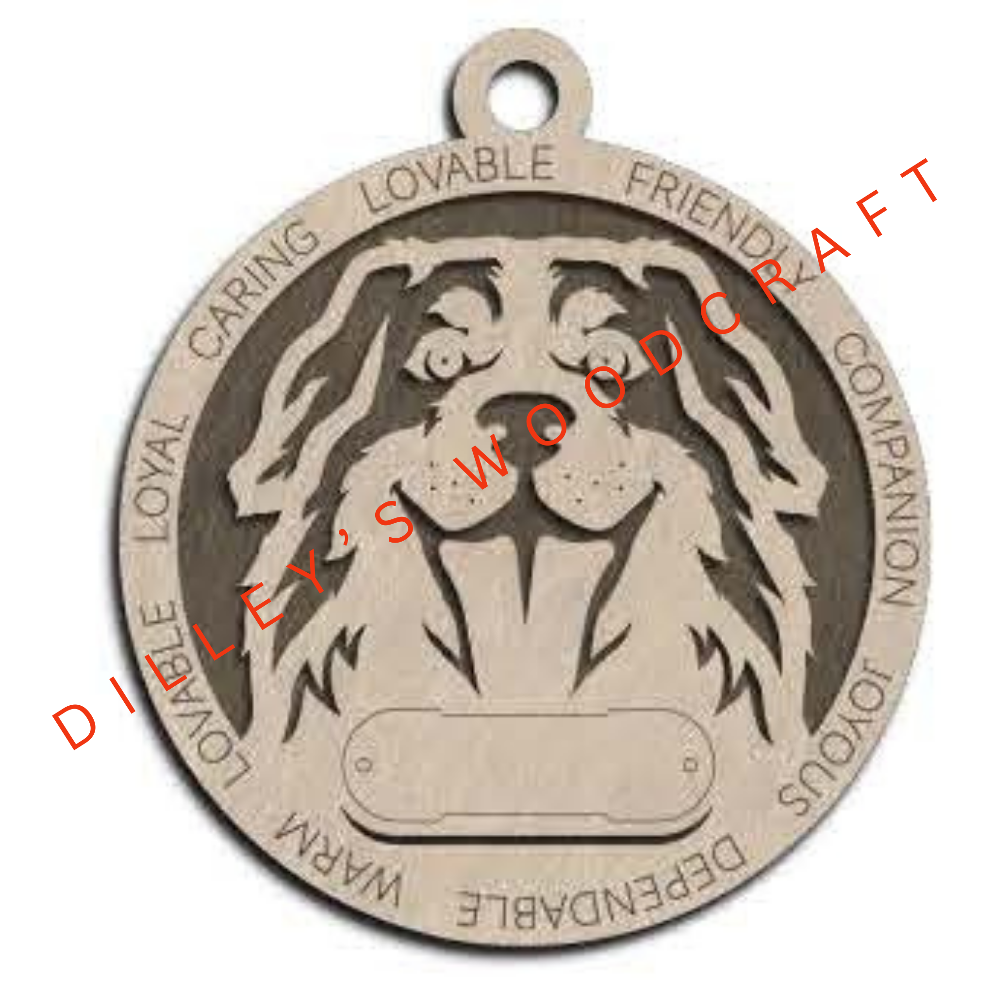 Dog Ornament Friendly (Plain Background) - Bernese Mountain Dog