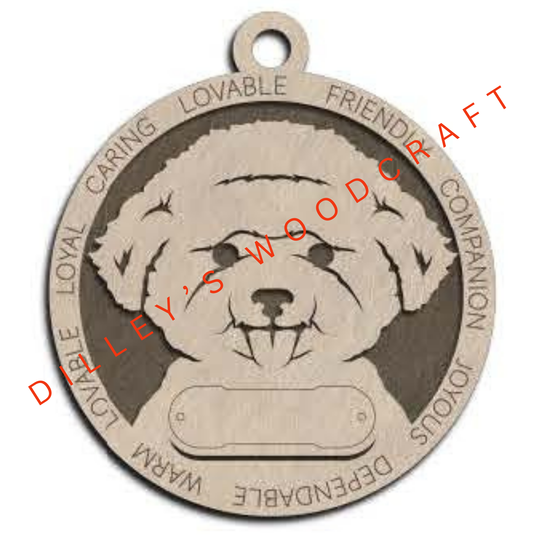 Dog Ornament Friendly (Plain Background) - Bichon Frise