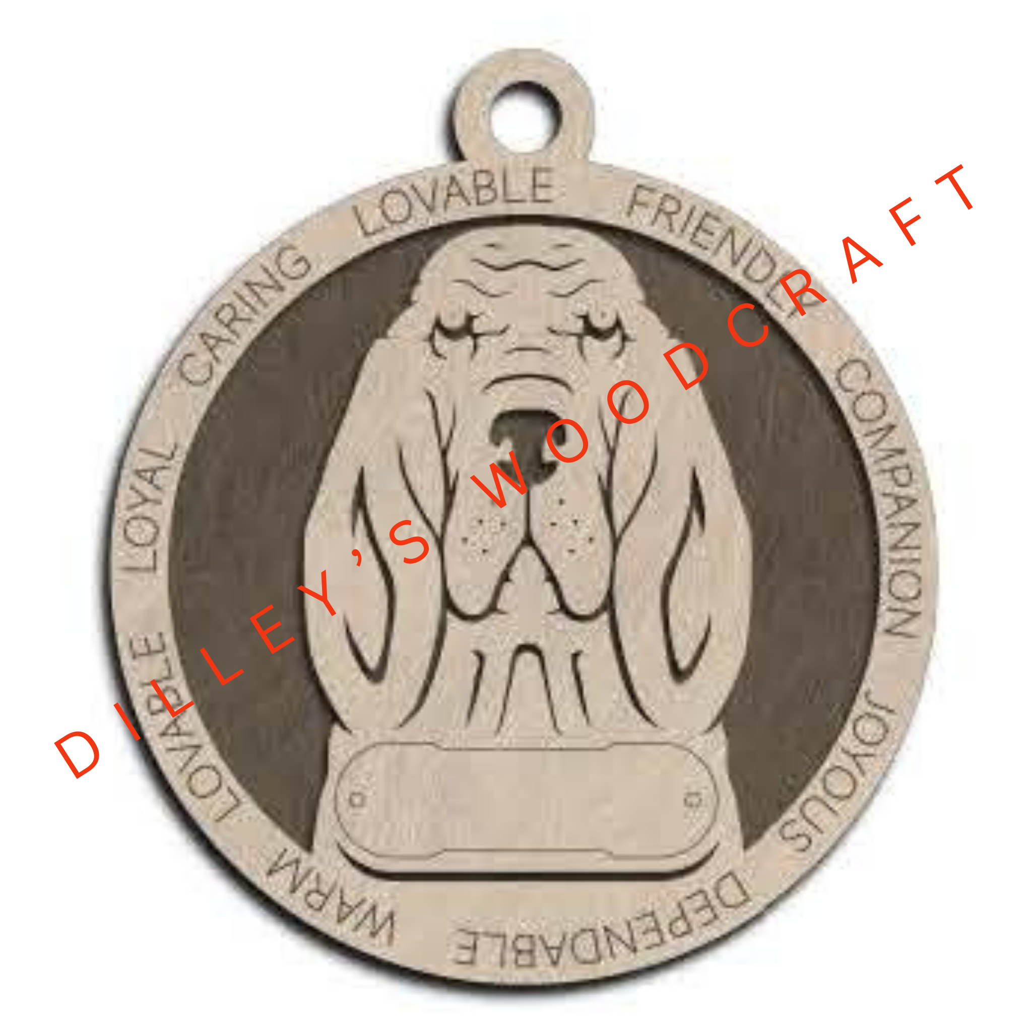 Dog Ornament Friendly (Plain Background) - Bloodhound