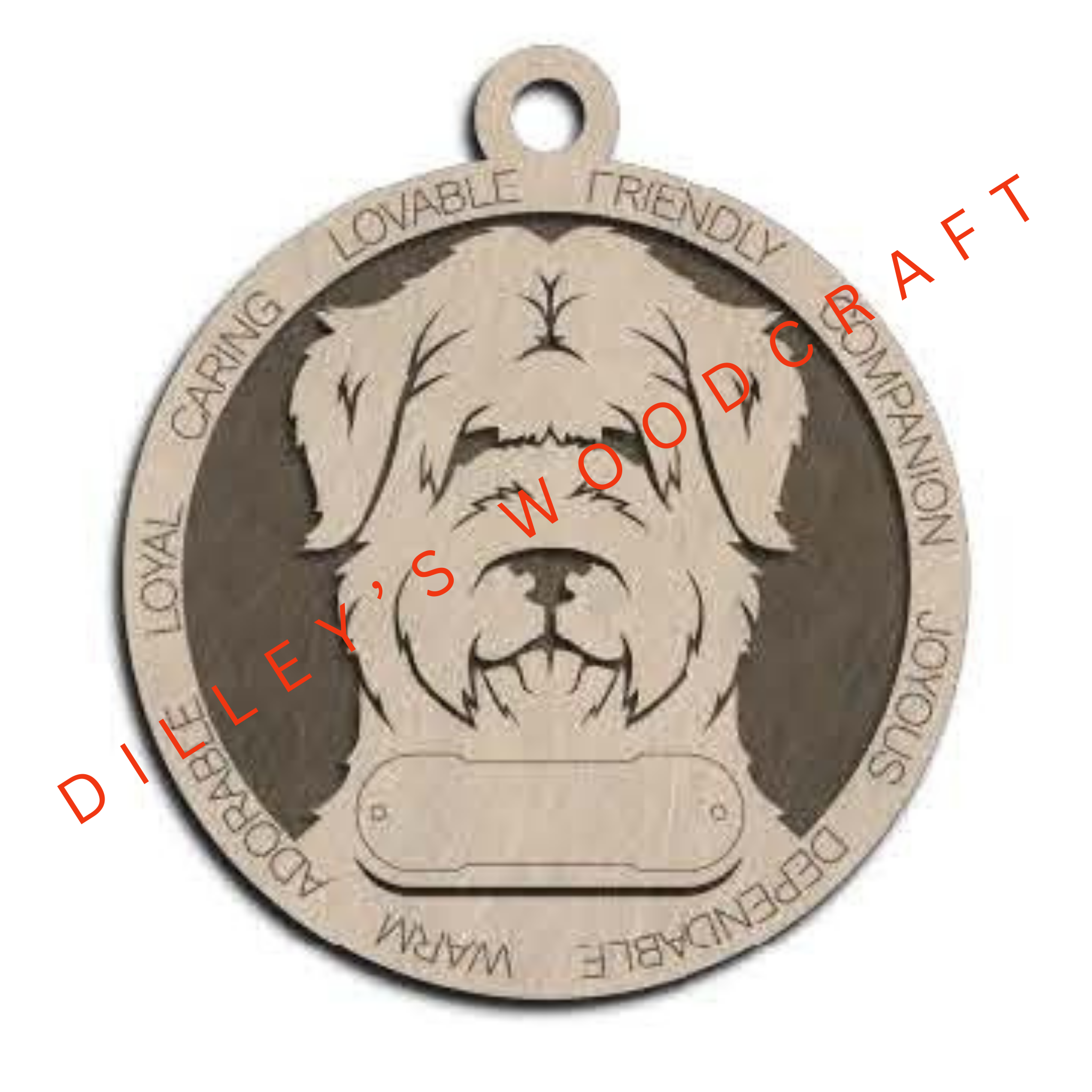 Dog Ornament Friendly (Plain Background) - Bouvier Des Flandres