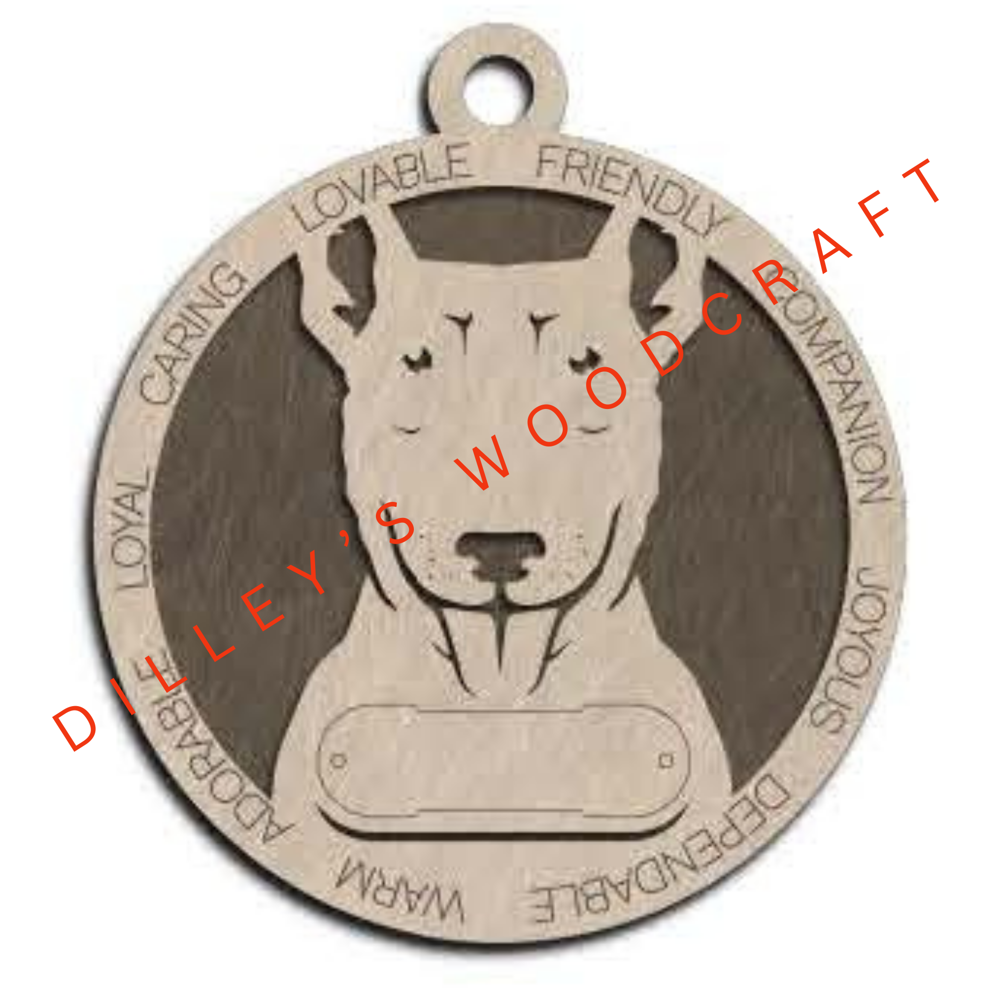 Dog Ornament Friendly (Plain Background) - Bull Terrier