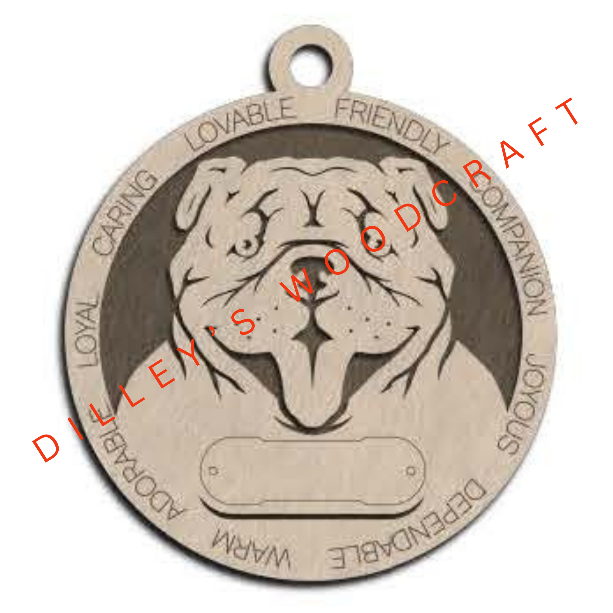 Dog Ornament Friendly (Plain Background) - Bulldog
