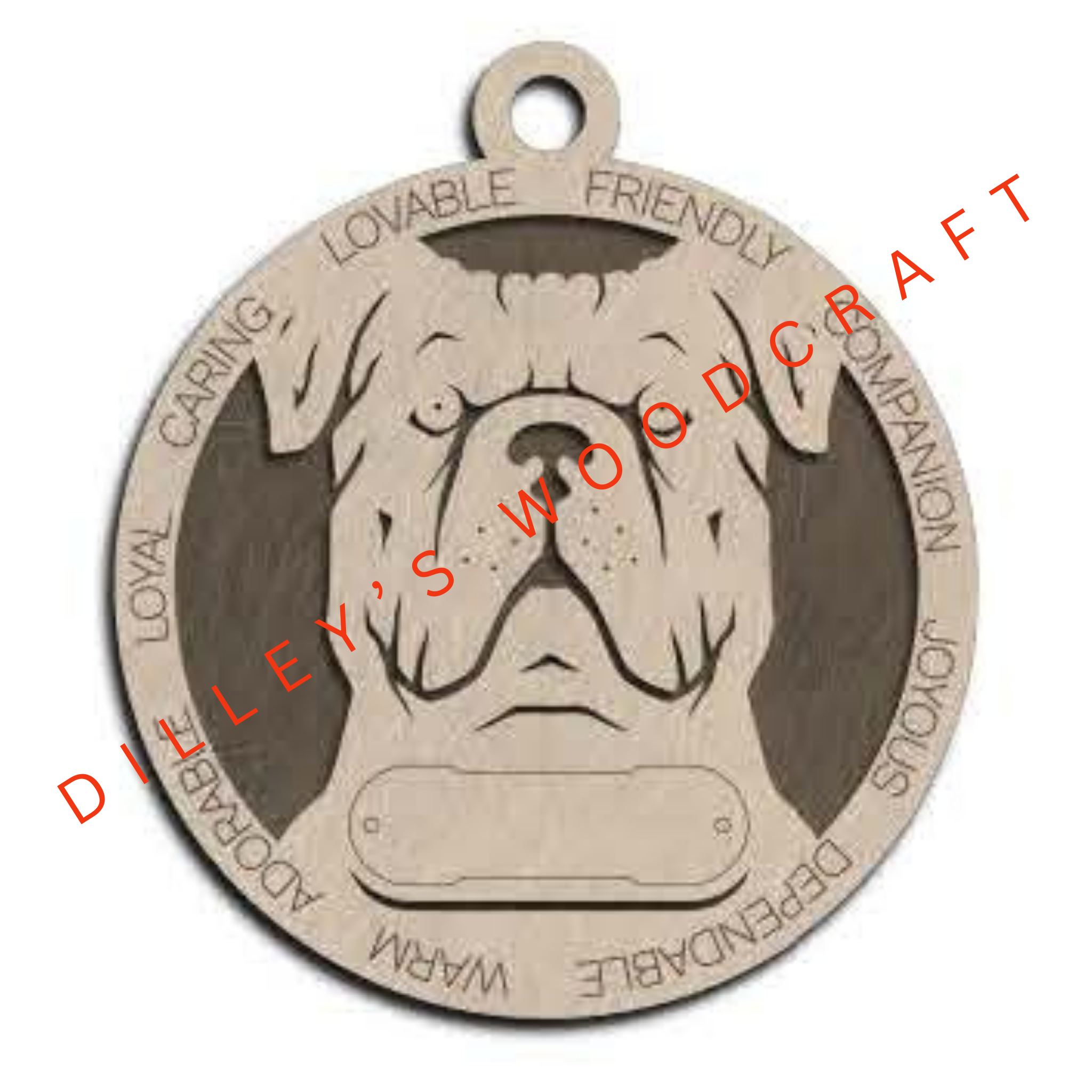Dog Ornament Friendly (Plain Background) - Cane Corso (Natural)