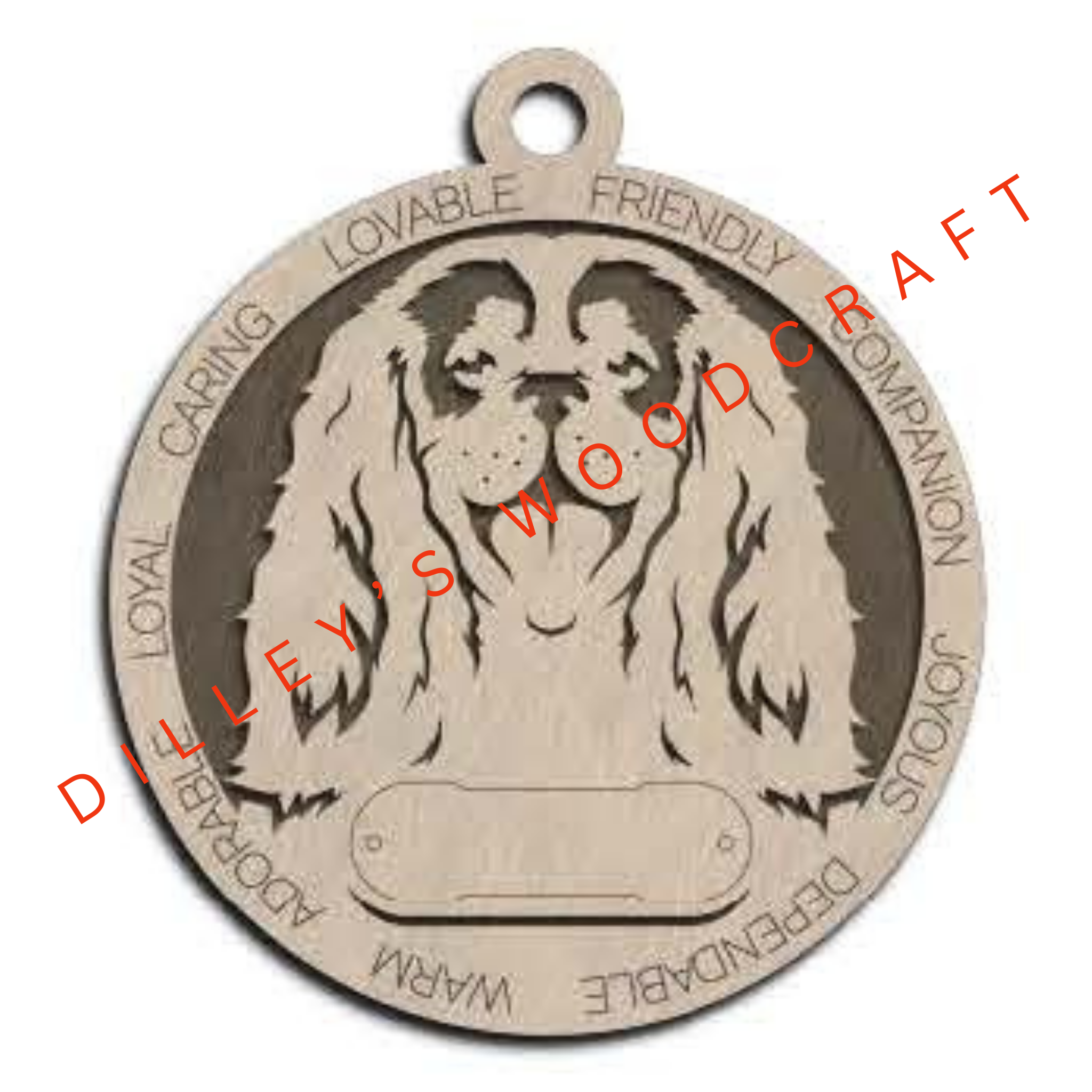 Dog Ornament Friendly (Plain Background) - Cavalier King Charles Spaniel