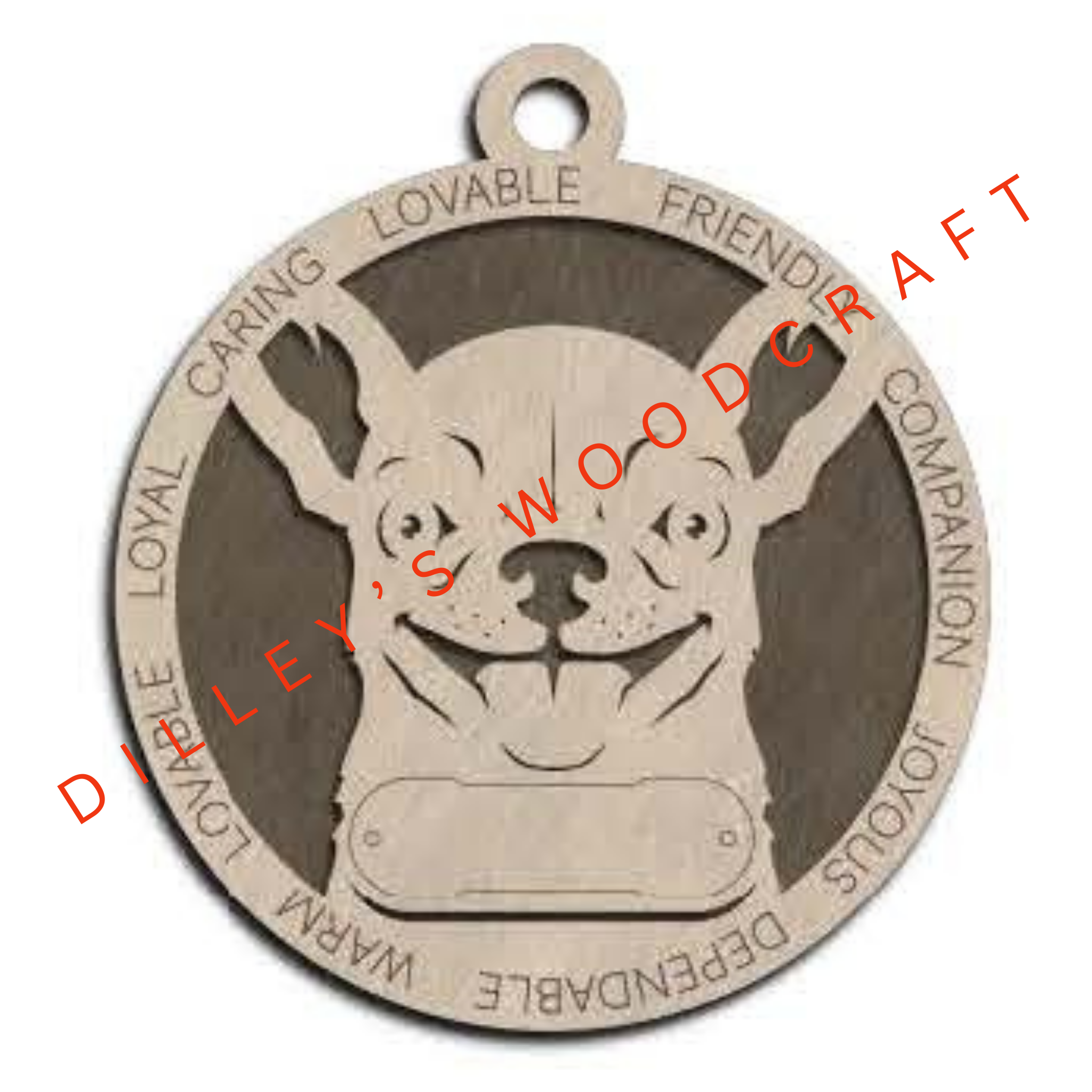 Dog Ornament Friendly (Plain Background) - Chihuahua (Short Hair)