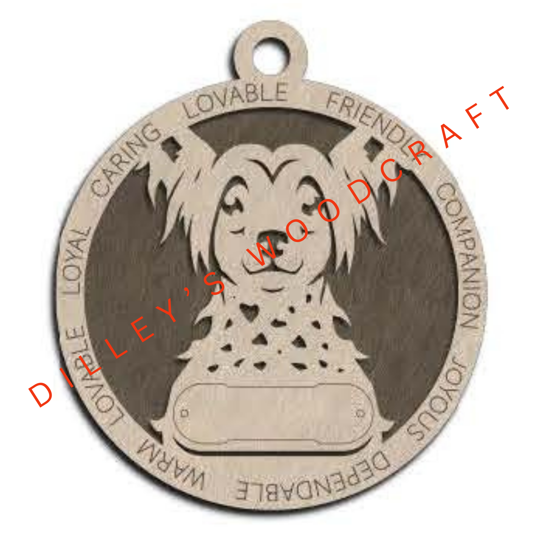 Dog Ornament Friendly (Plain Background) - Chinese Crested