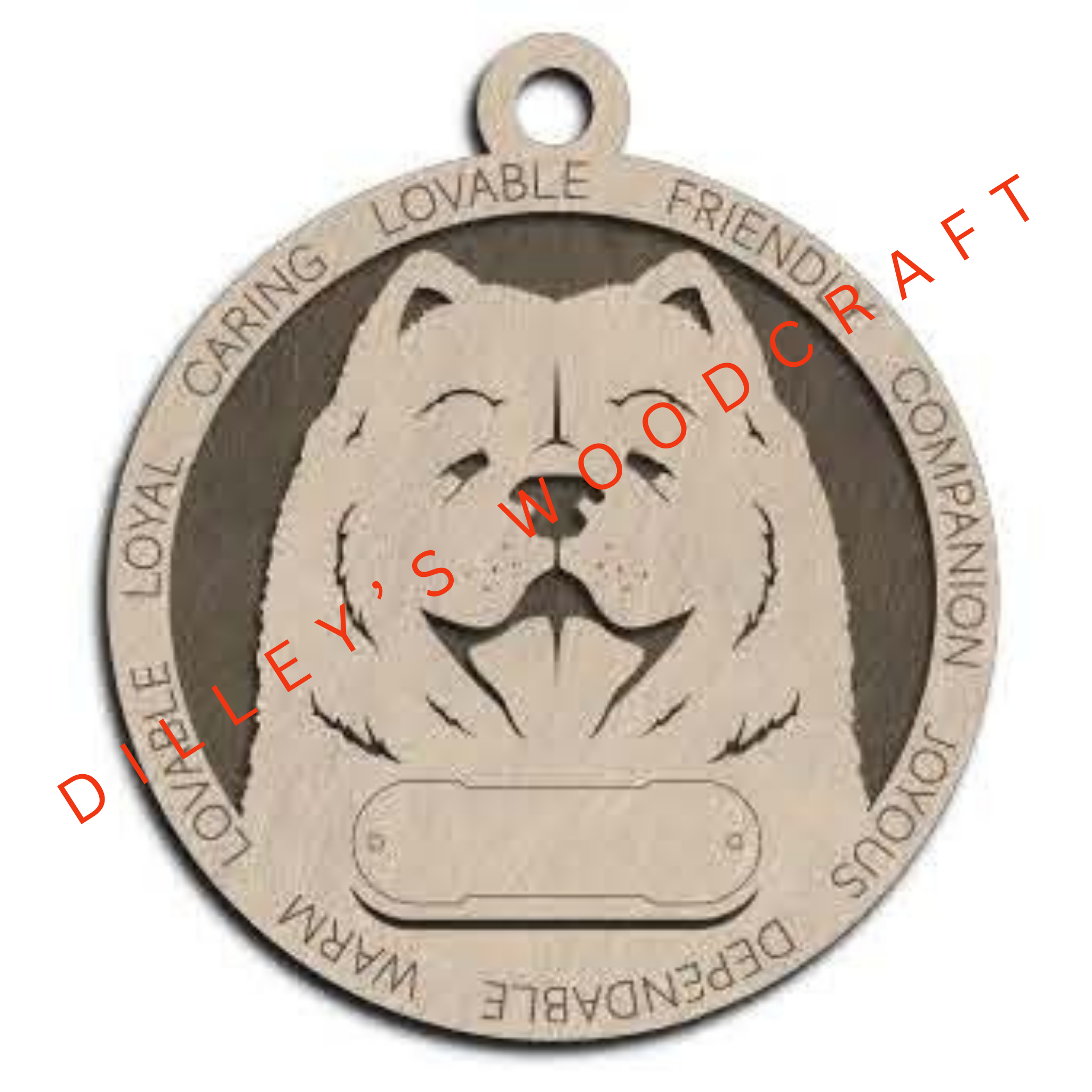 Dog Ornament Friendly (Plain Background) - Chow Chow