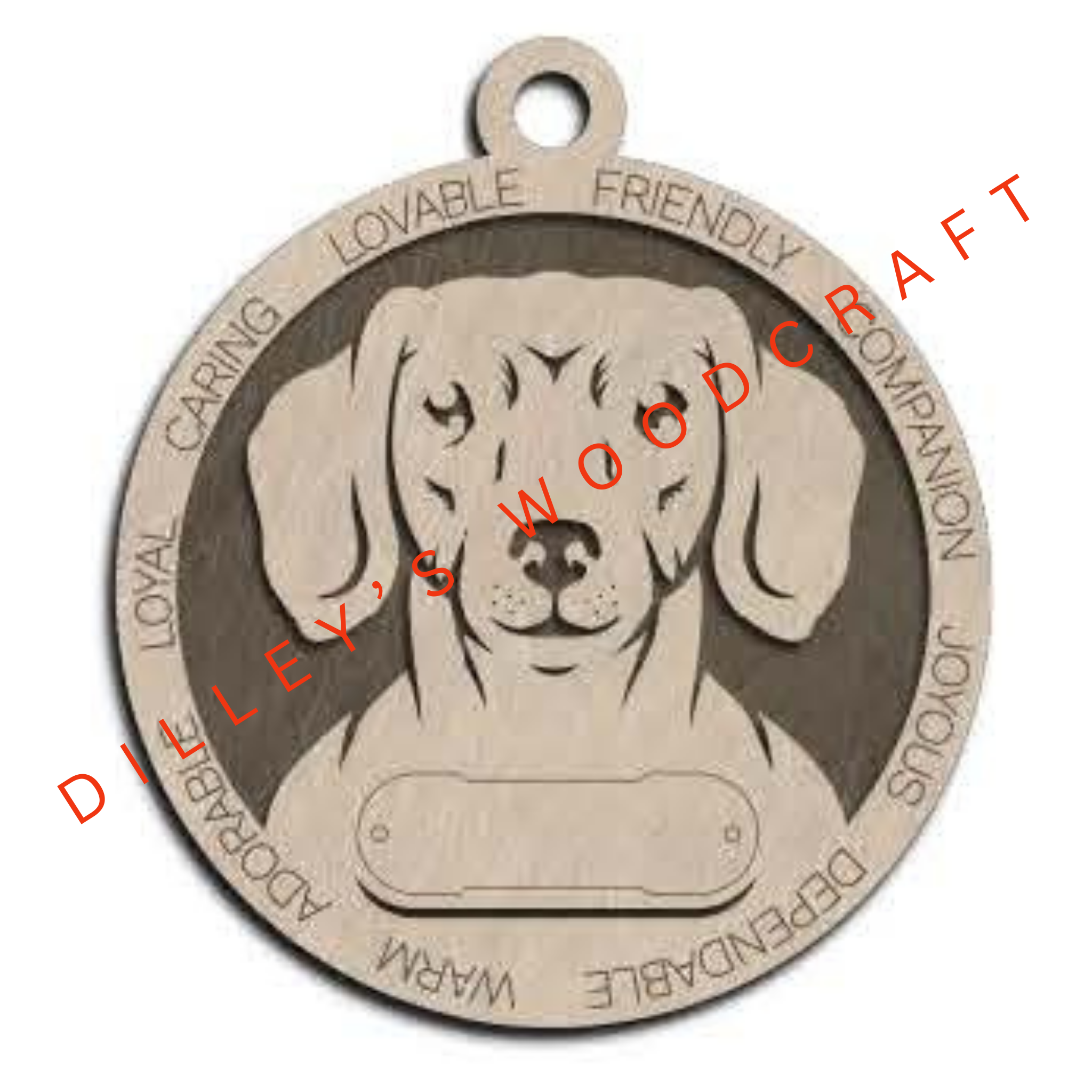 Dog Ornament Friendly (Plain Background) - Dachshund (Short Hair)