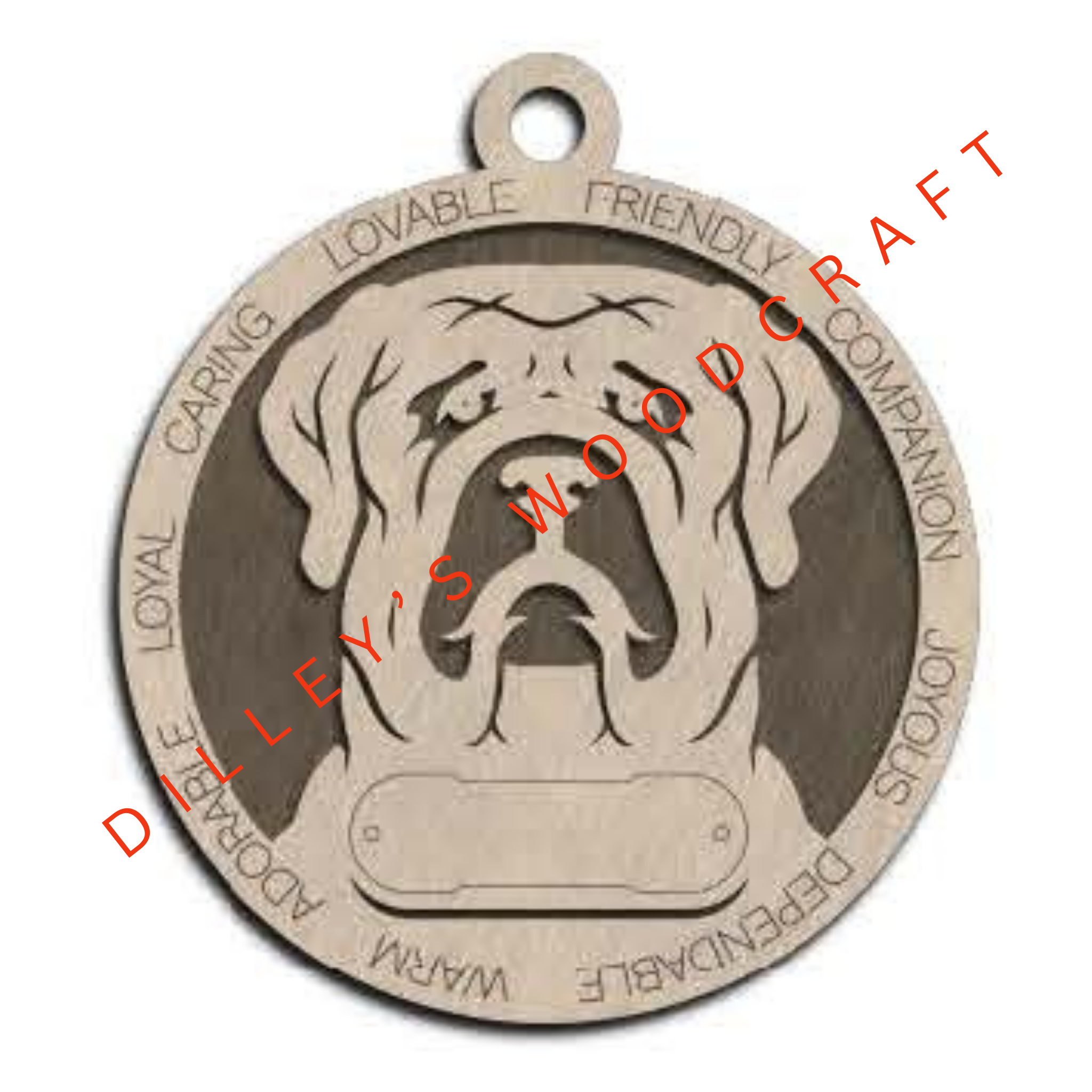 Dog Ornament Friendly (Plain Background) - English Mastiff