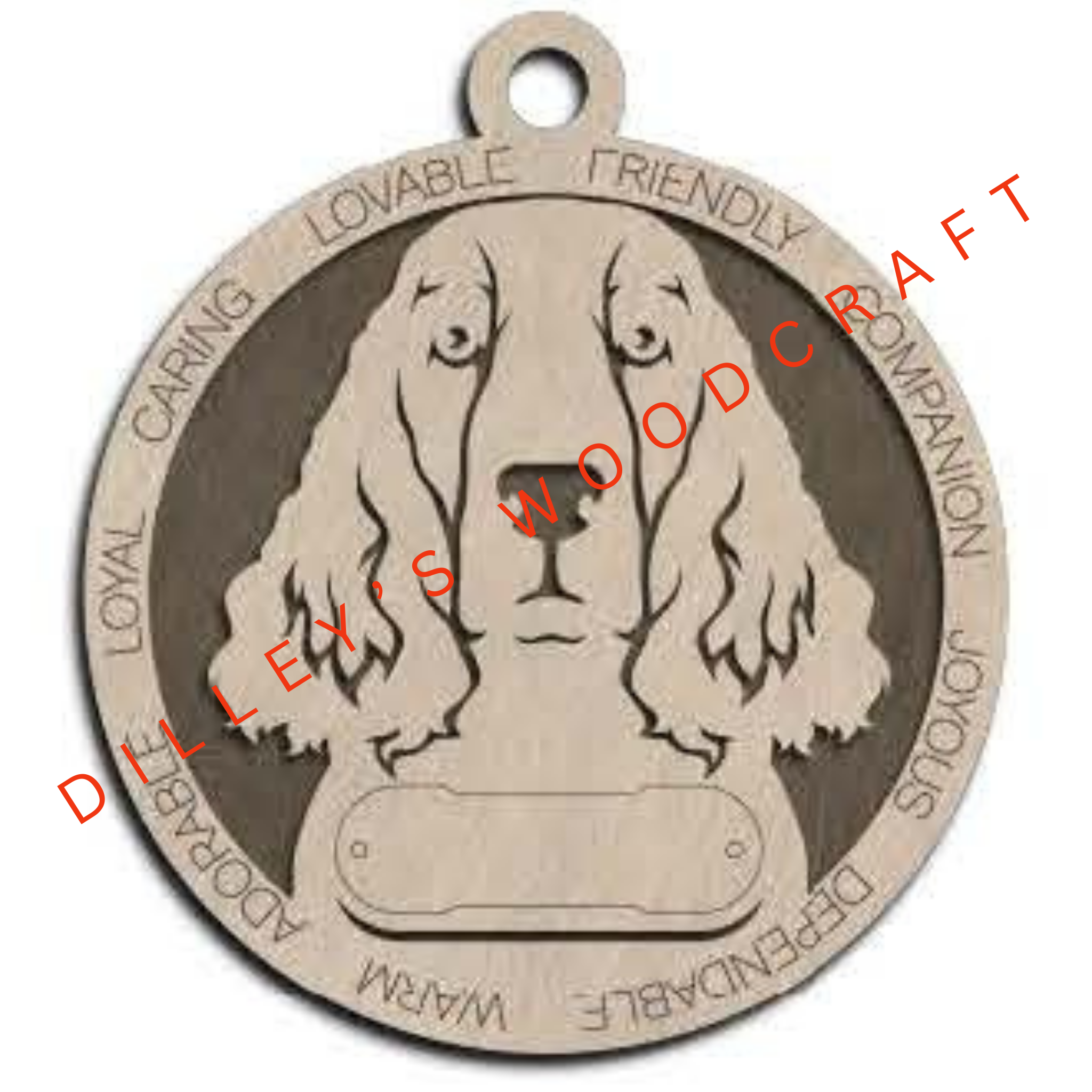 Dog Ornament Friendly (Plain Background) - English Springer Spaniel