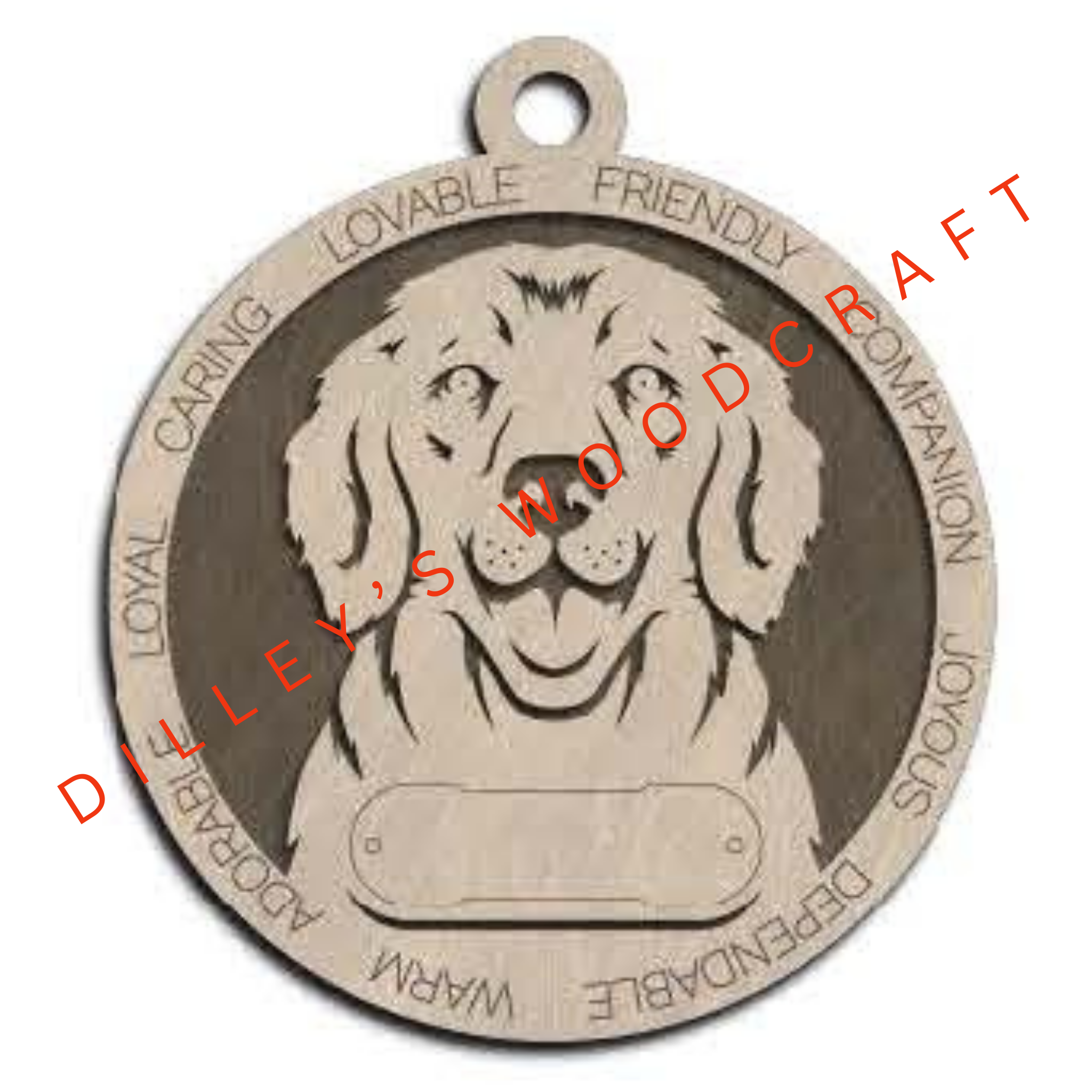 Dog Ornament Friendly (Plain Background) - Golden Retriever