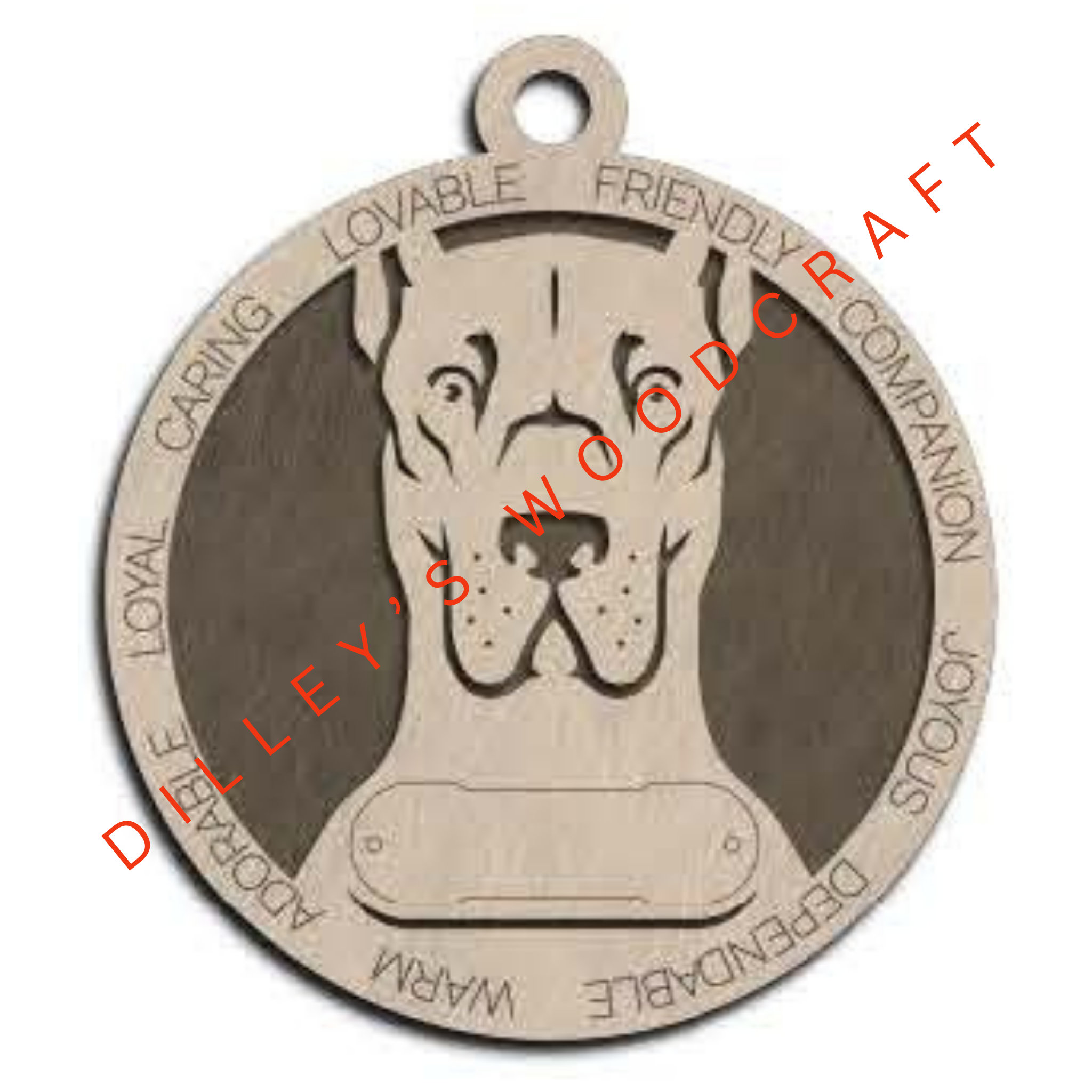 Dog Ornament Friendly (Plain Background) - Great Dane (Cropped)