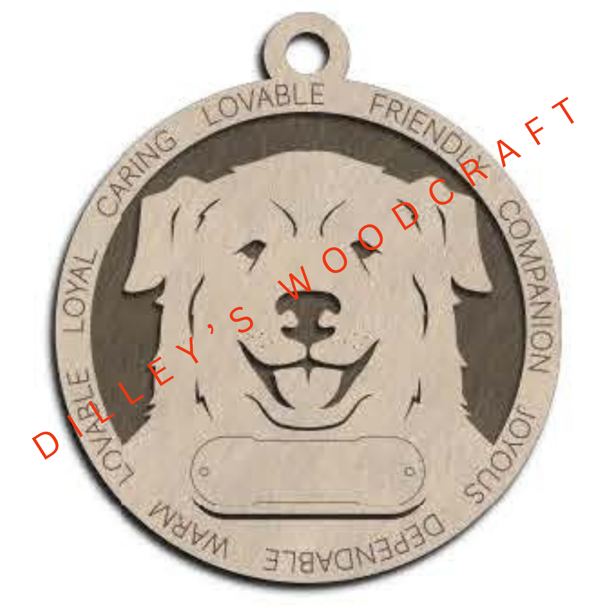 Dog Ornament Friendly (Plain Background) - Great Prynees