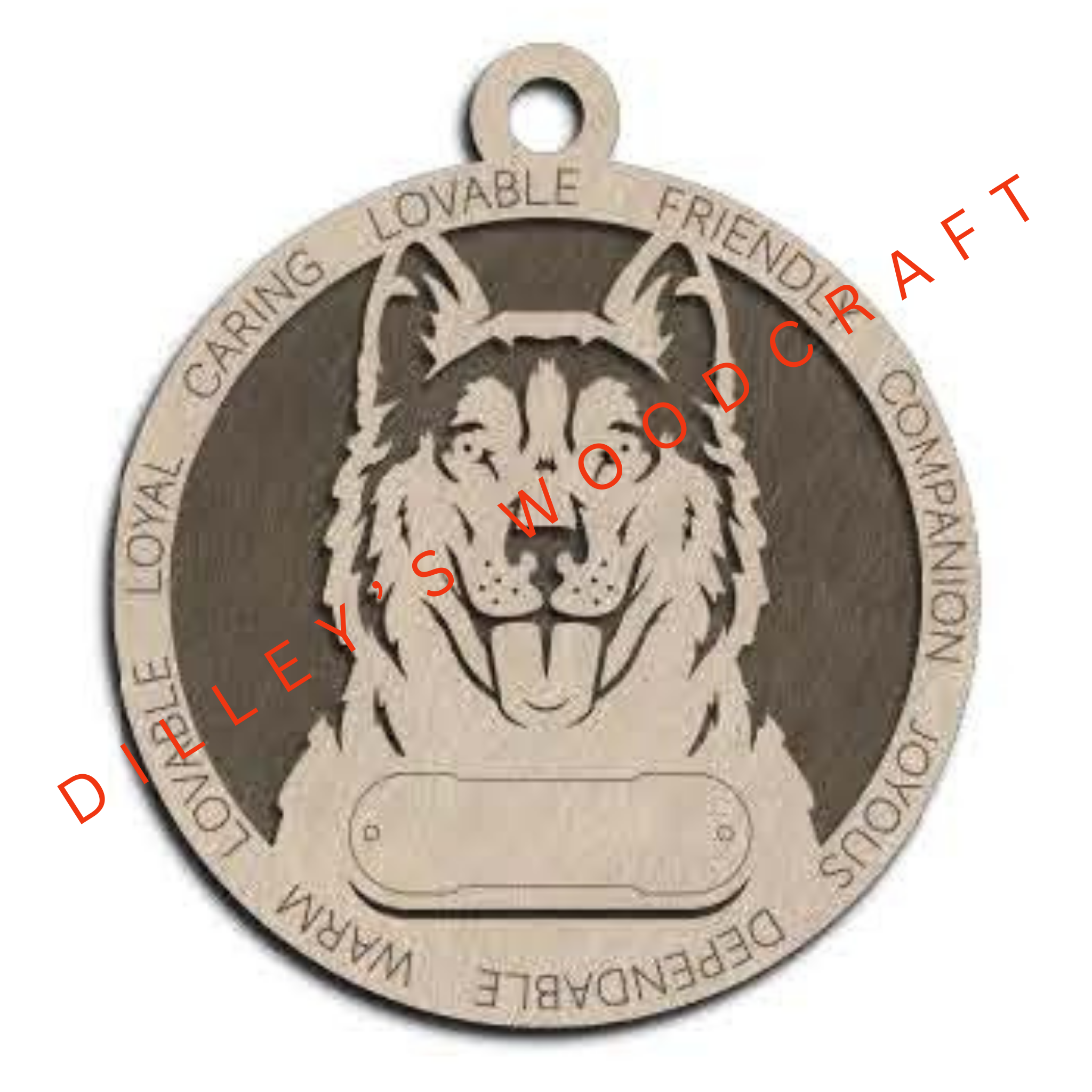 Dog Ornament Friendly (Plain Background) - Husky