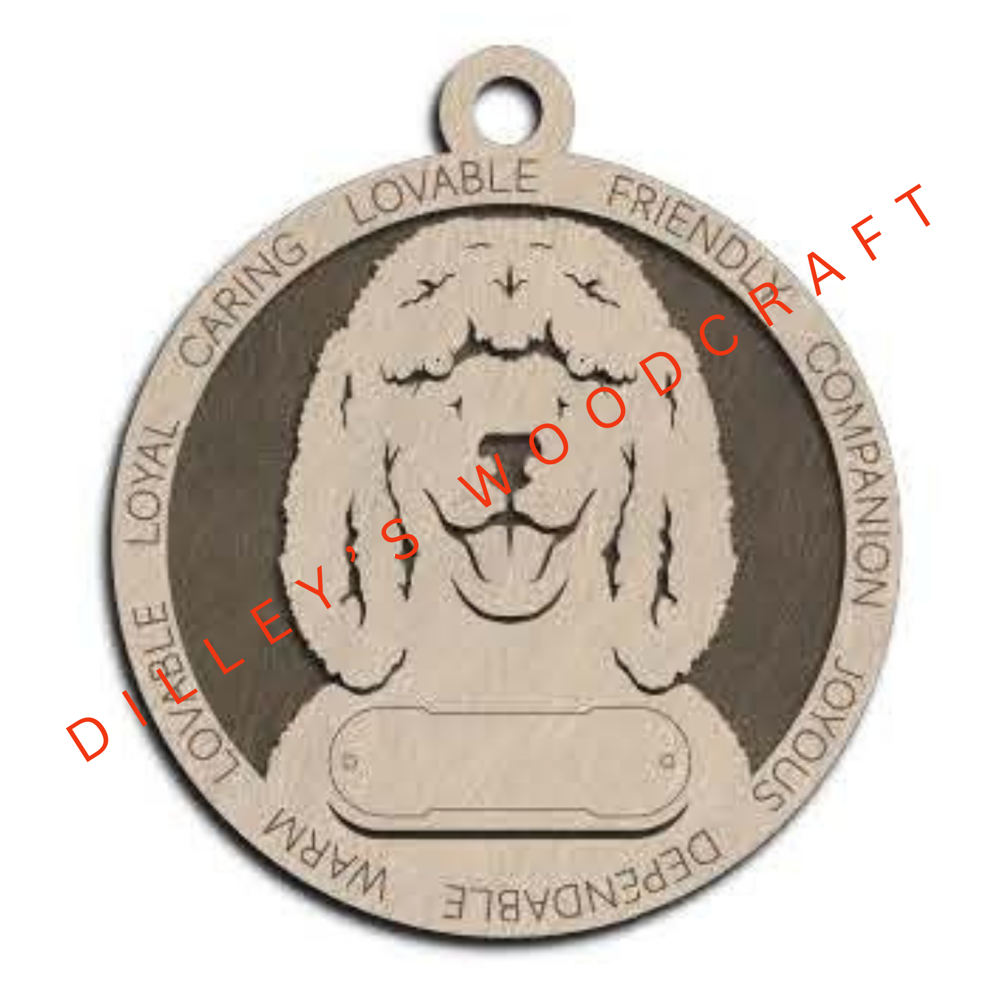 Dog Ornament Friendly (Plain Background) - Irish Water Spaniel