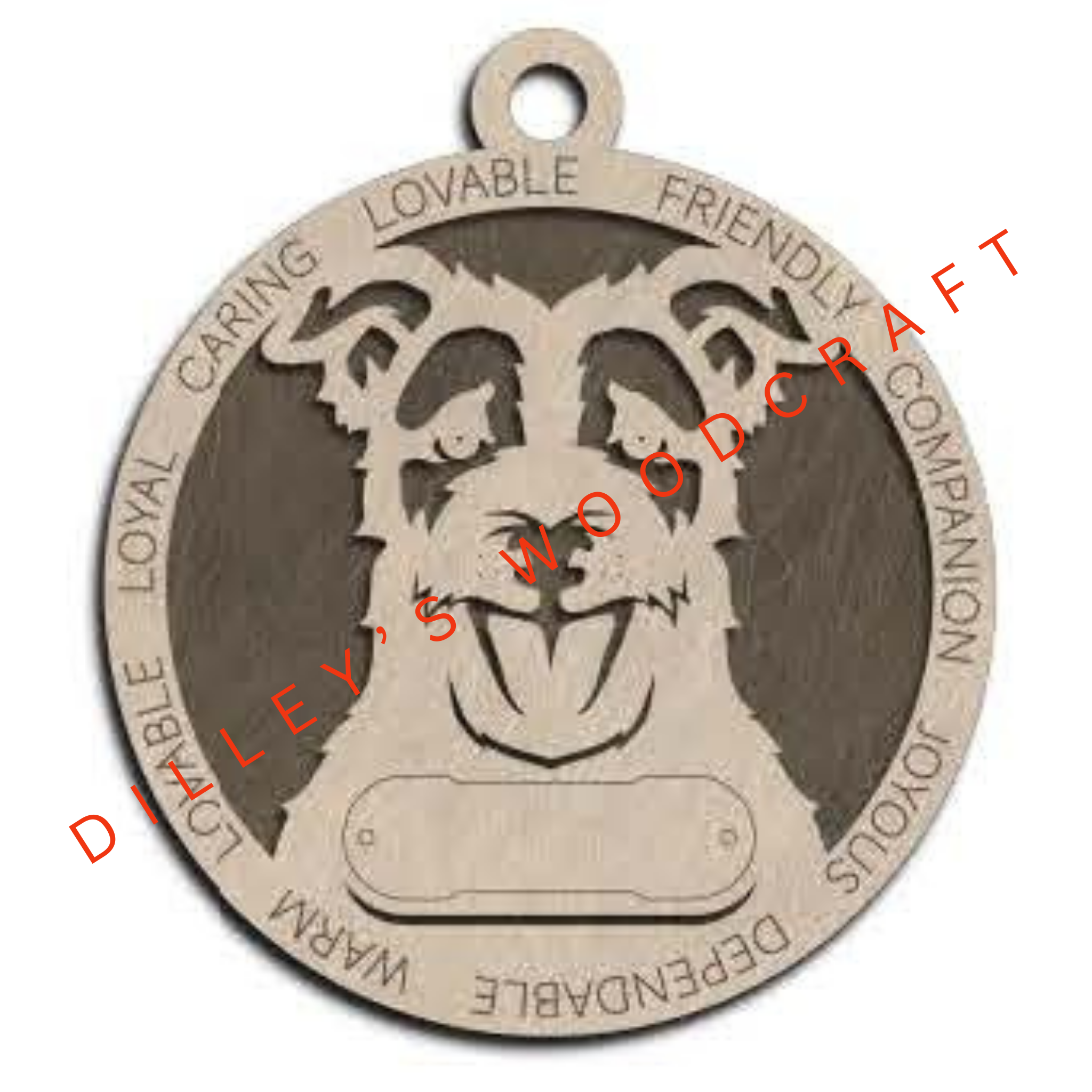 Dog Ornament Friendly (Plain Background) - Jack Russel (Long Hair)