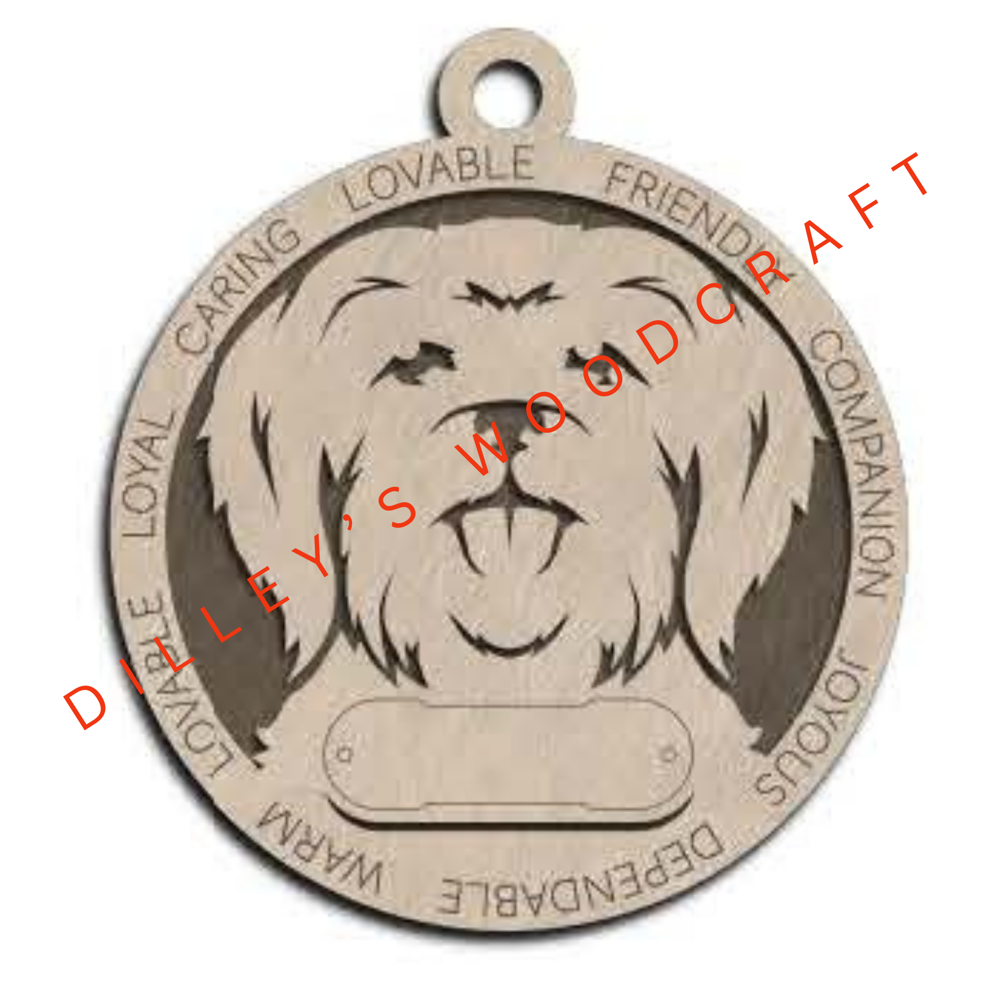 Dog Ornament Friendly (Plain Background) - Maltese v2 (Short Hair)