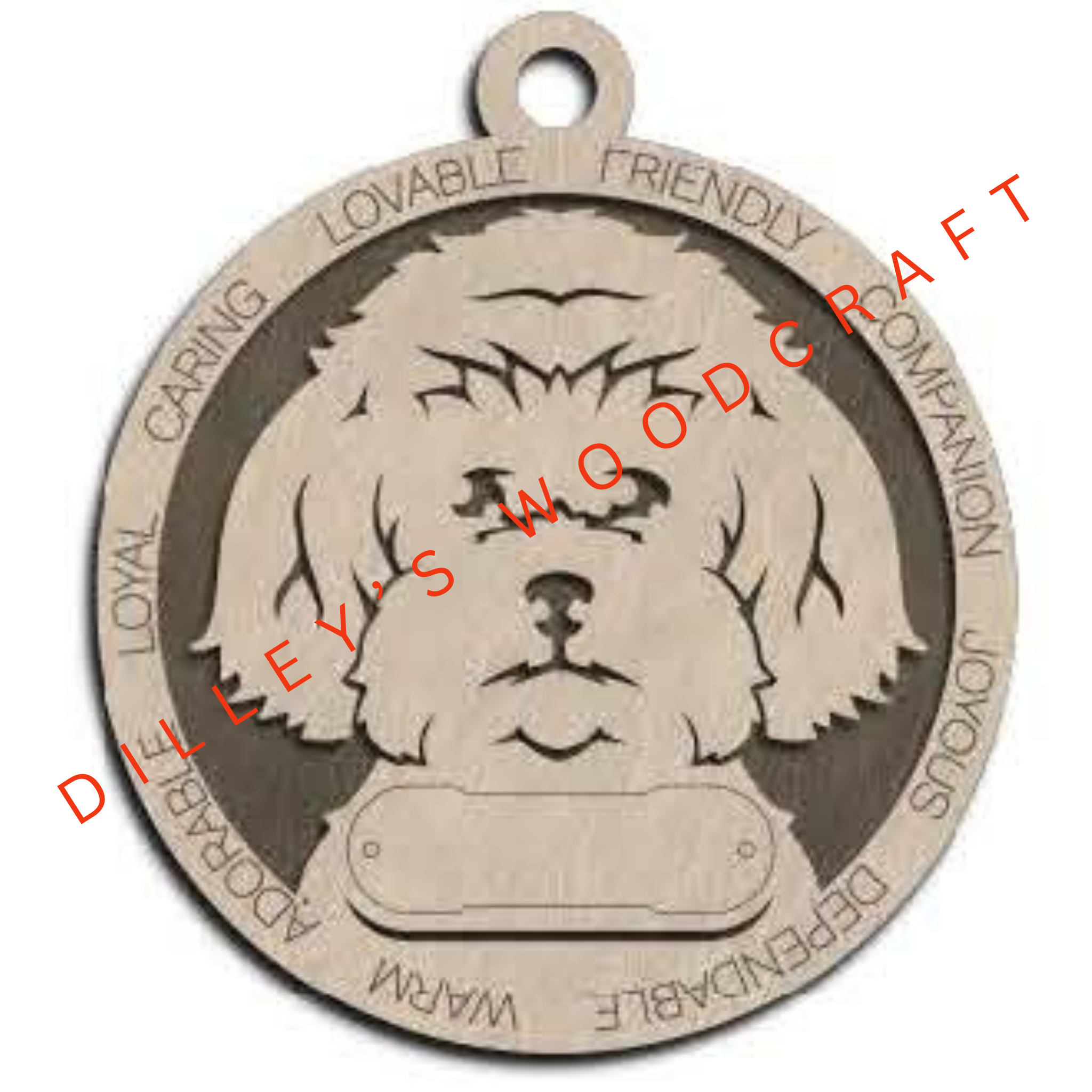 Dog Ornament Friendly (Plain Background) - Maltipoo