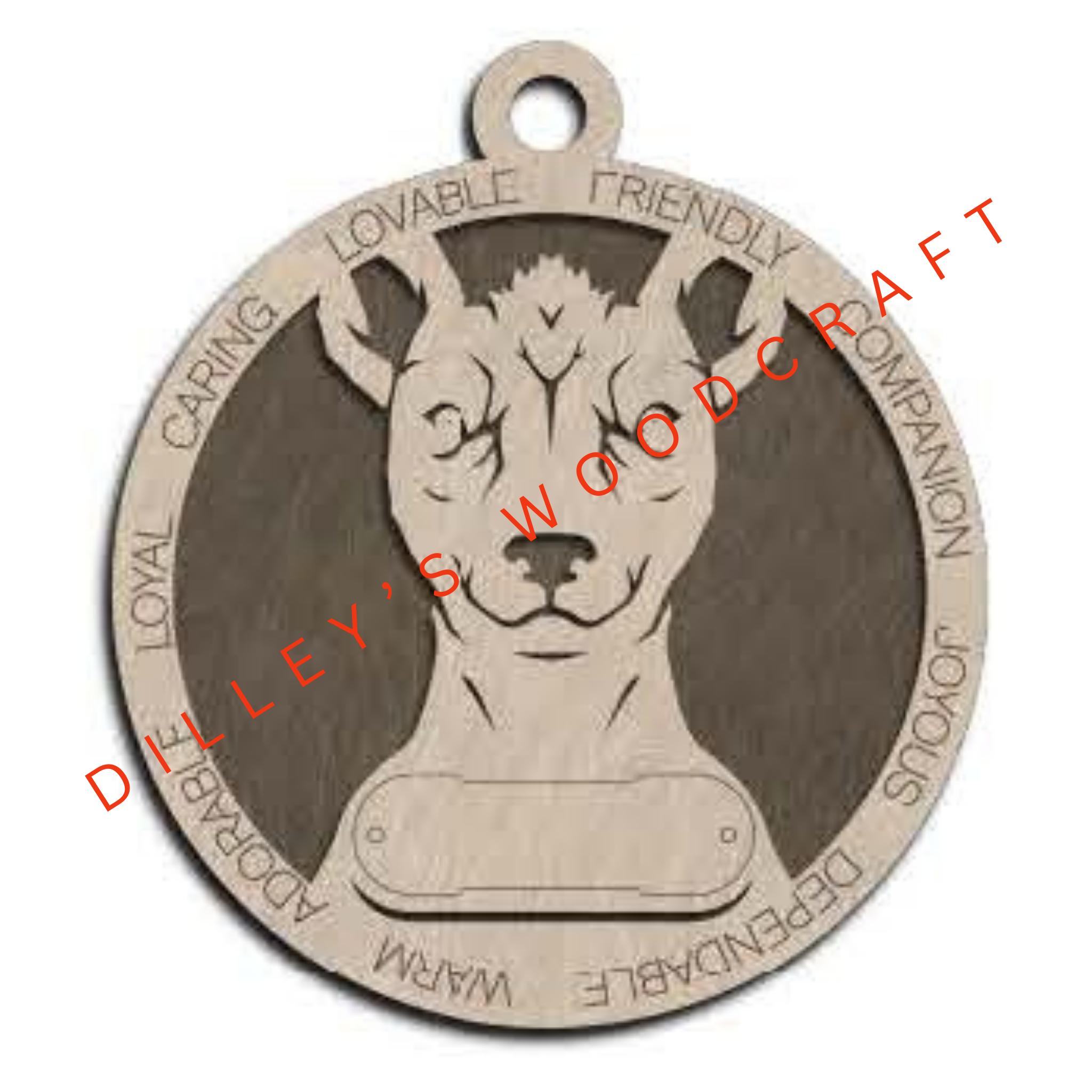 Dog Ornament Friendly (Plain Background) - Mexican Hairless Dog