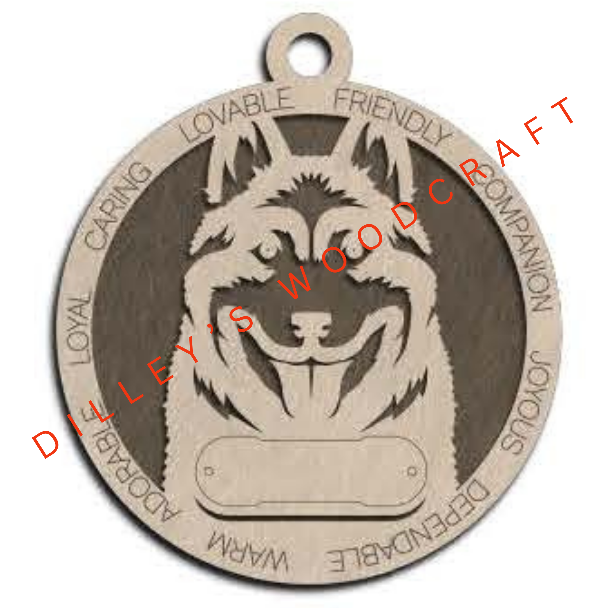 Dog Ornament Friendly (Plain Background) - Norwegian Elkhound