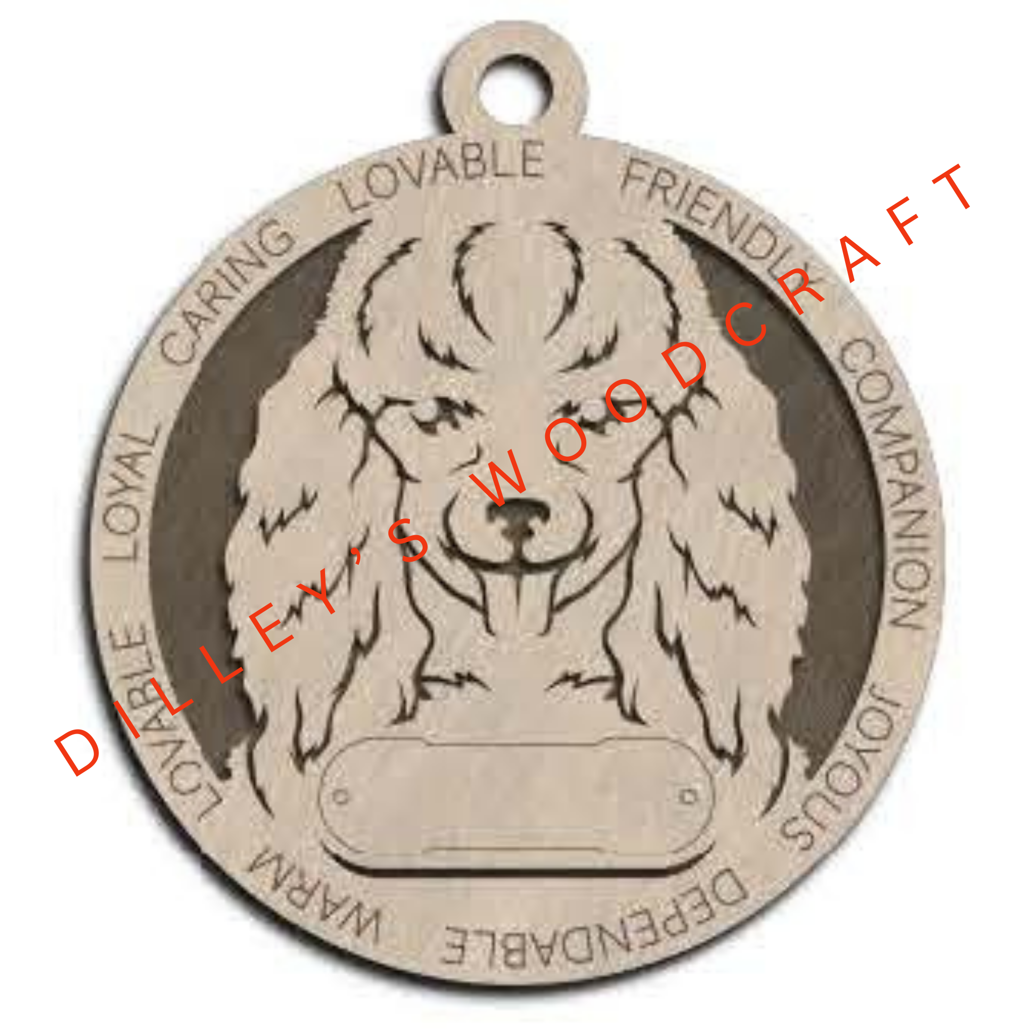 Dog Ornament Friendly (Plain Background) - Poodle