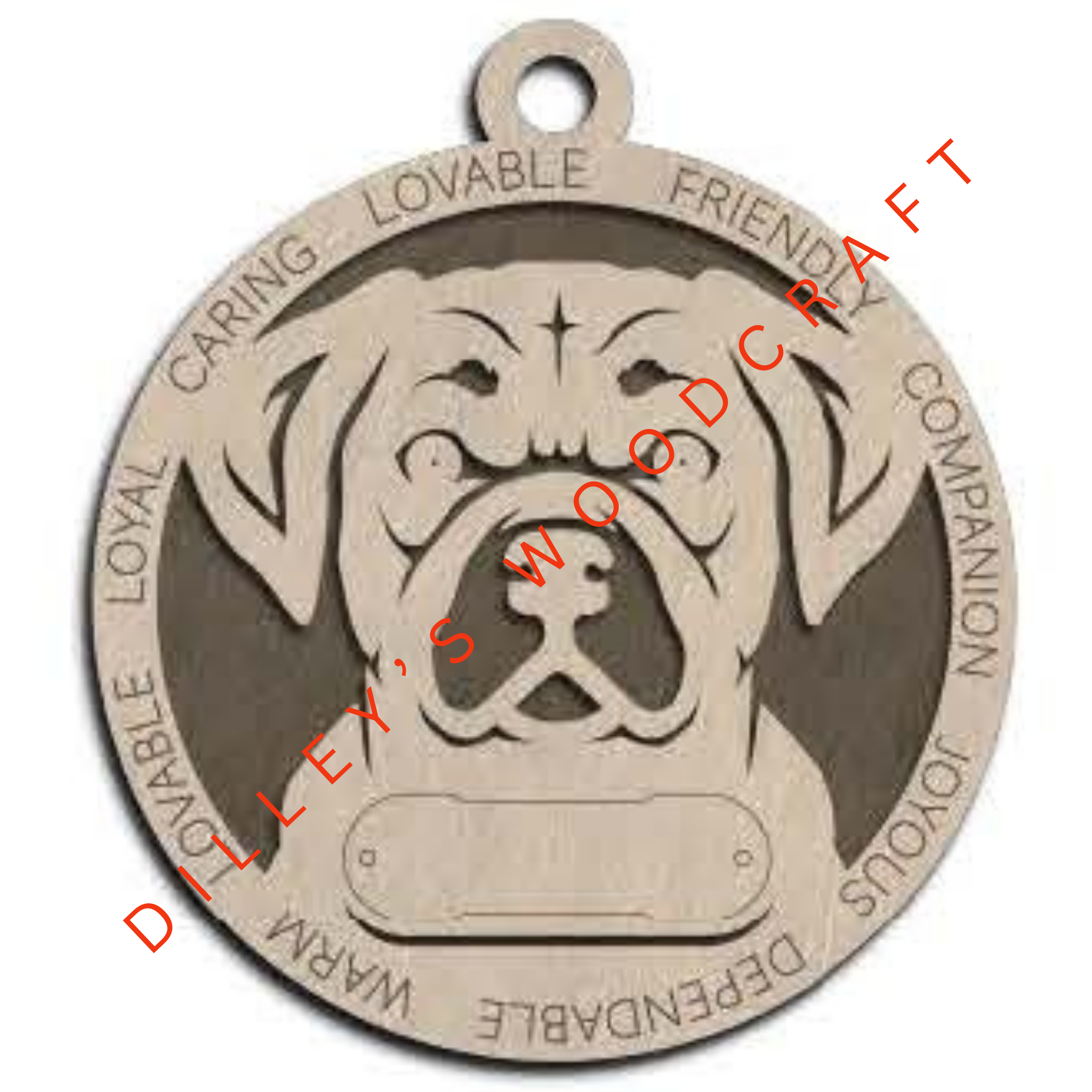 Dog Ornament Friendly (Plain Background) - Puggle