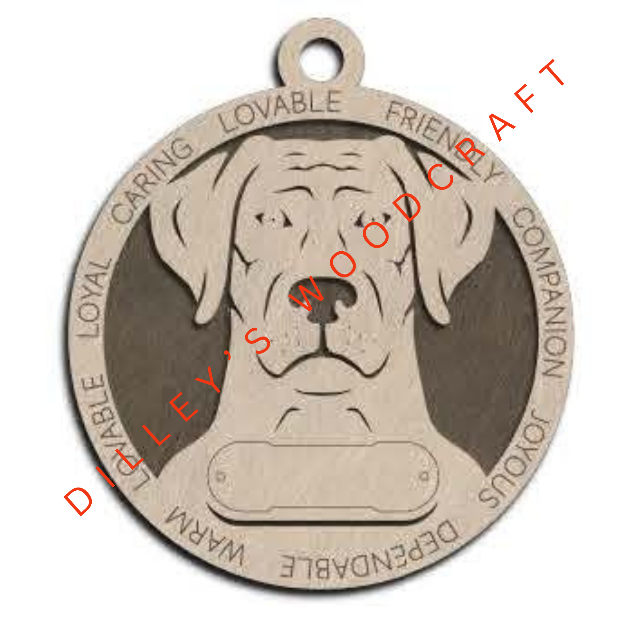 Dog Ornament Friendly (Plain Background) - Rhodesian Ridgeback